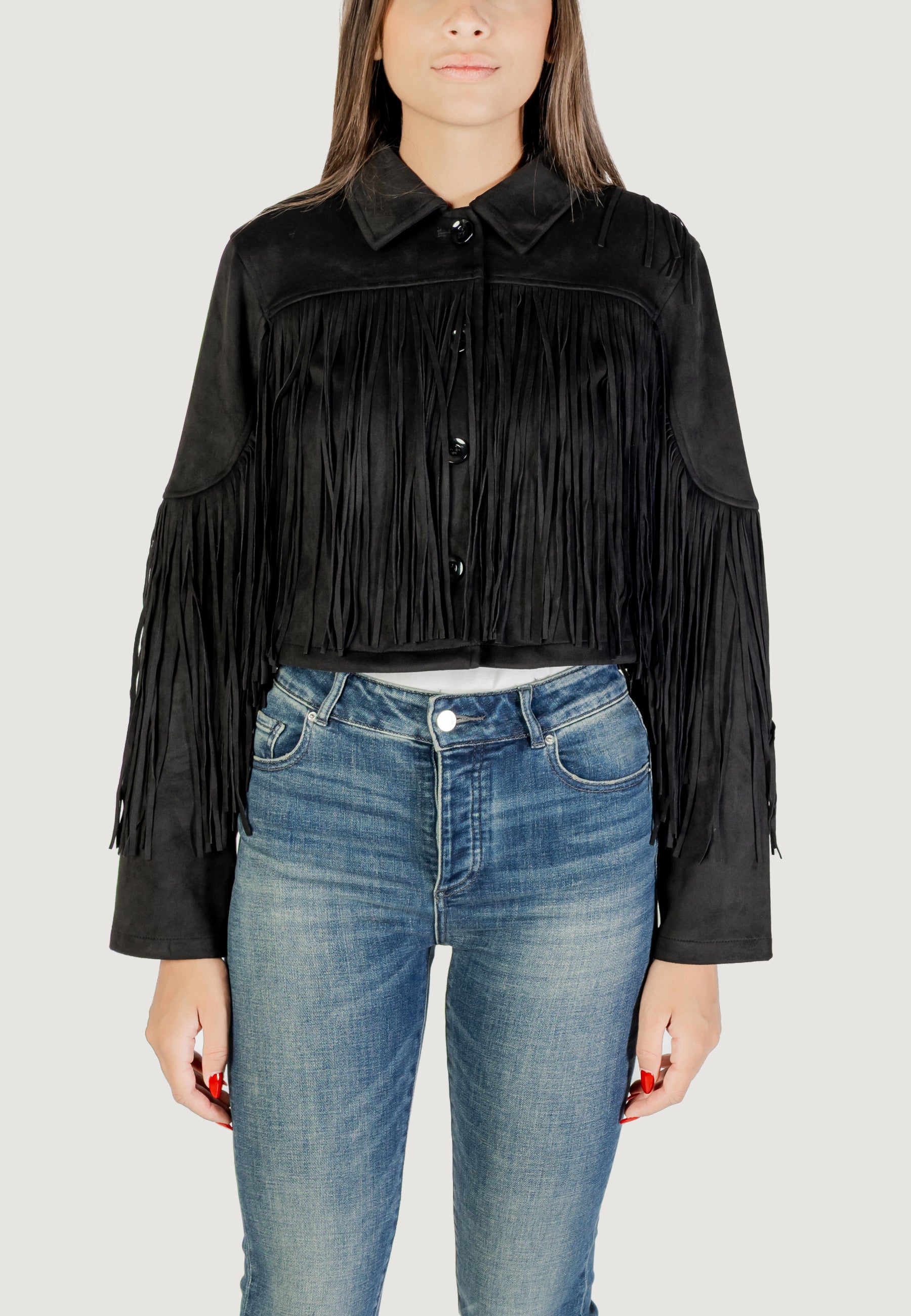 Giacchetto Only ONLDIANE LIFE FAUX SUEDE FRINGES OTW