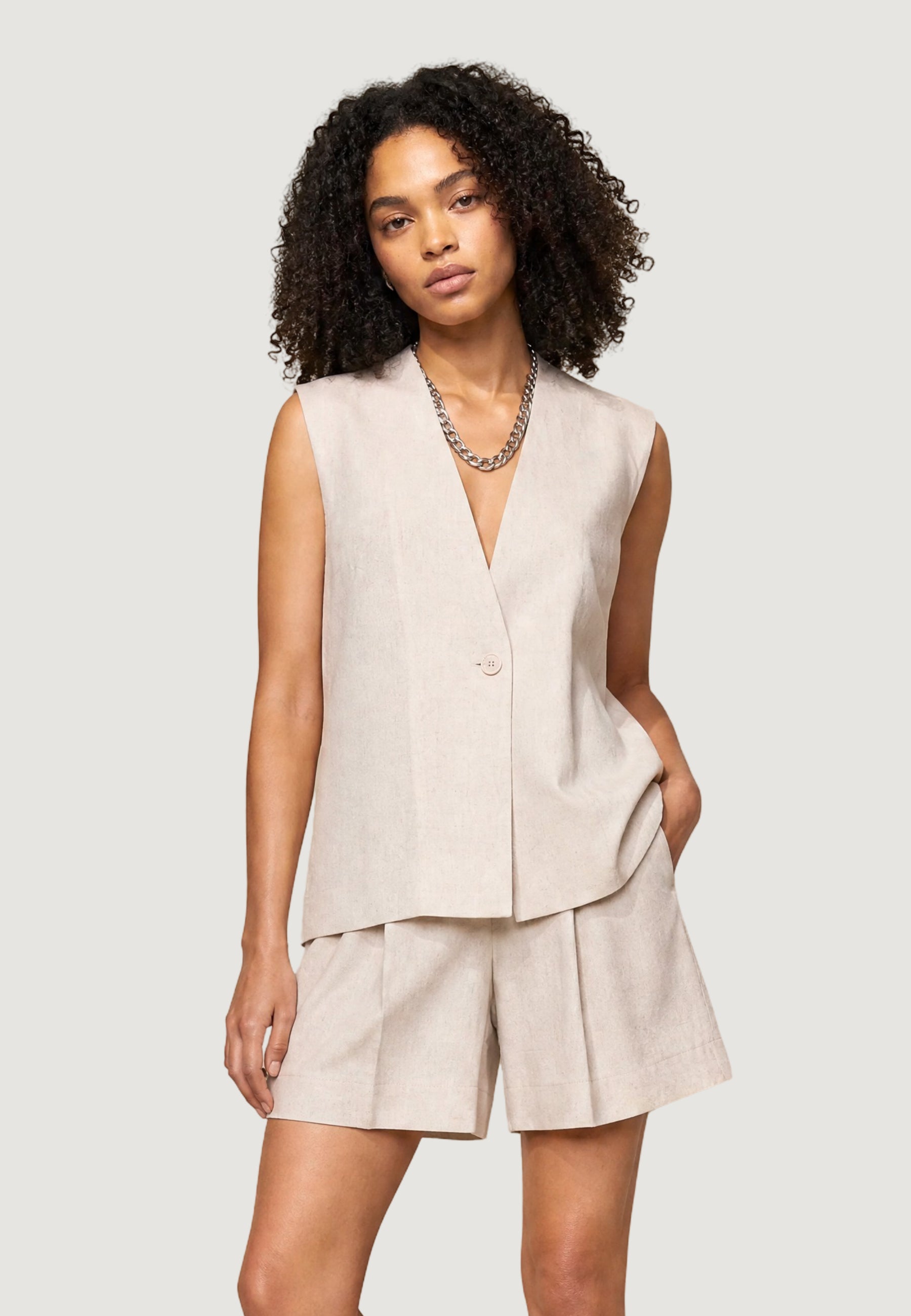 Waistcoats I am Gilet Viscosa Lino
