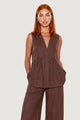 Waistcoats I am Gilet Lino Bottoni