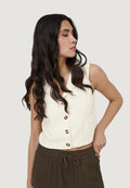 Gilet da completo Jacqueline de Yong Jdymilan Linen S/L Waistcoat Tlr