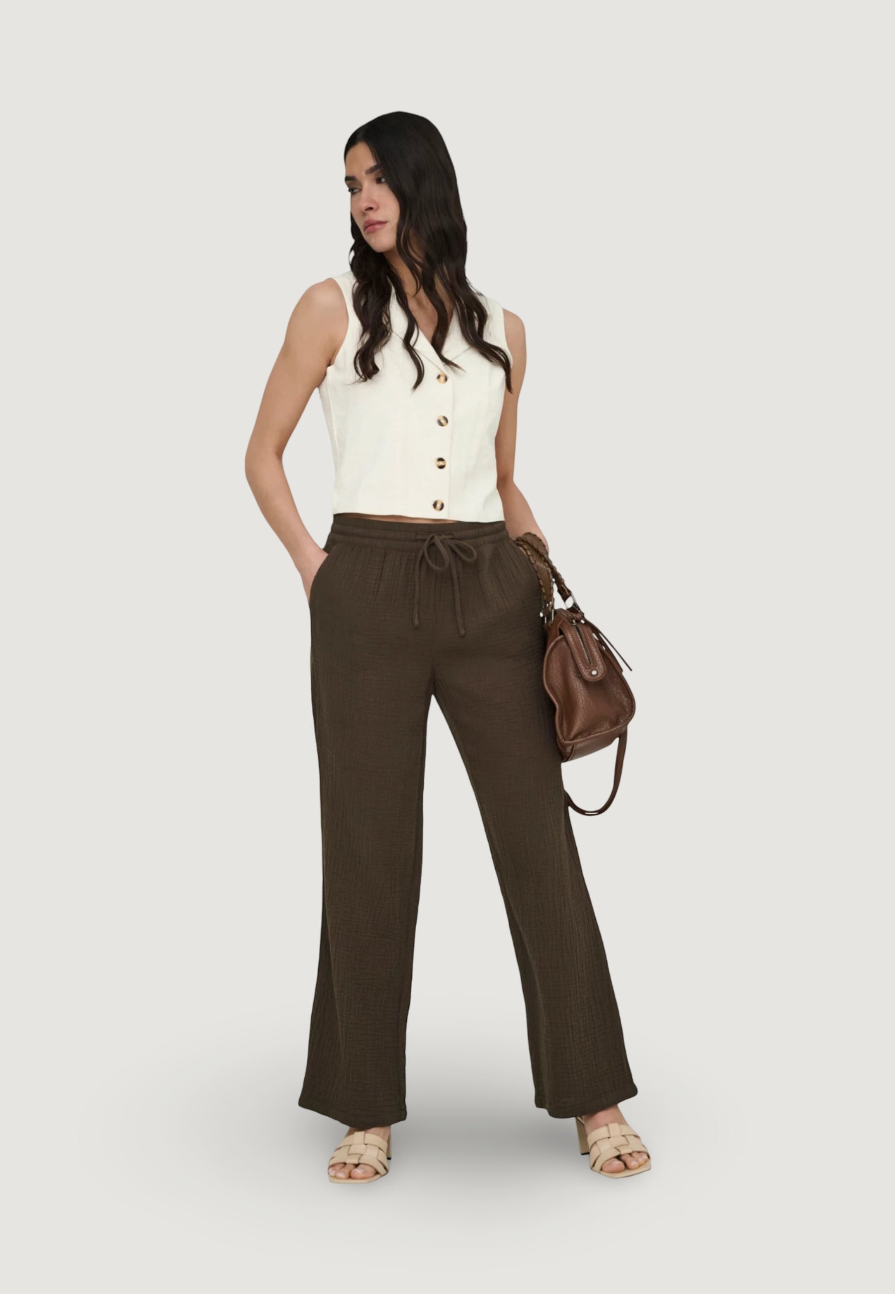 Gilet da completo Jacqueline de Yong Jdymilan Linen S/L Waistcoat Tlr