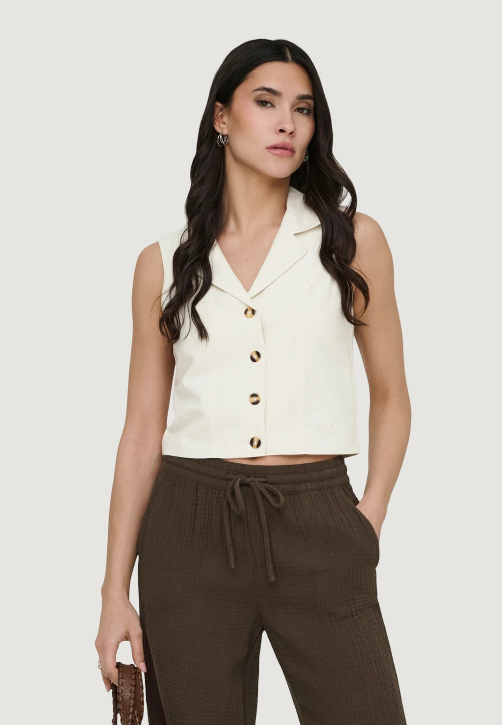 Gilet da completo Jacqueline de Yong Jdymilan Linen S/L Waistcoat Tlr