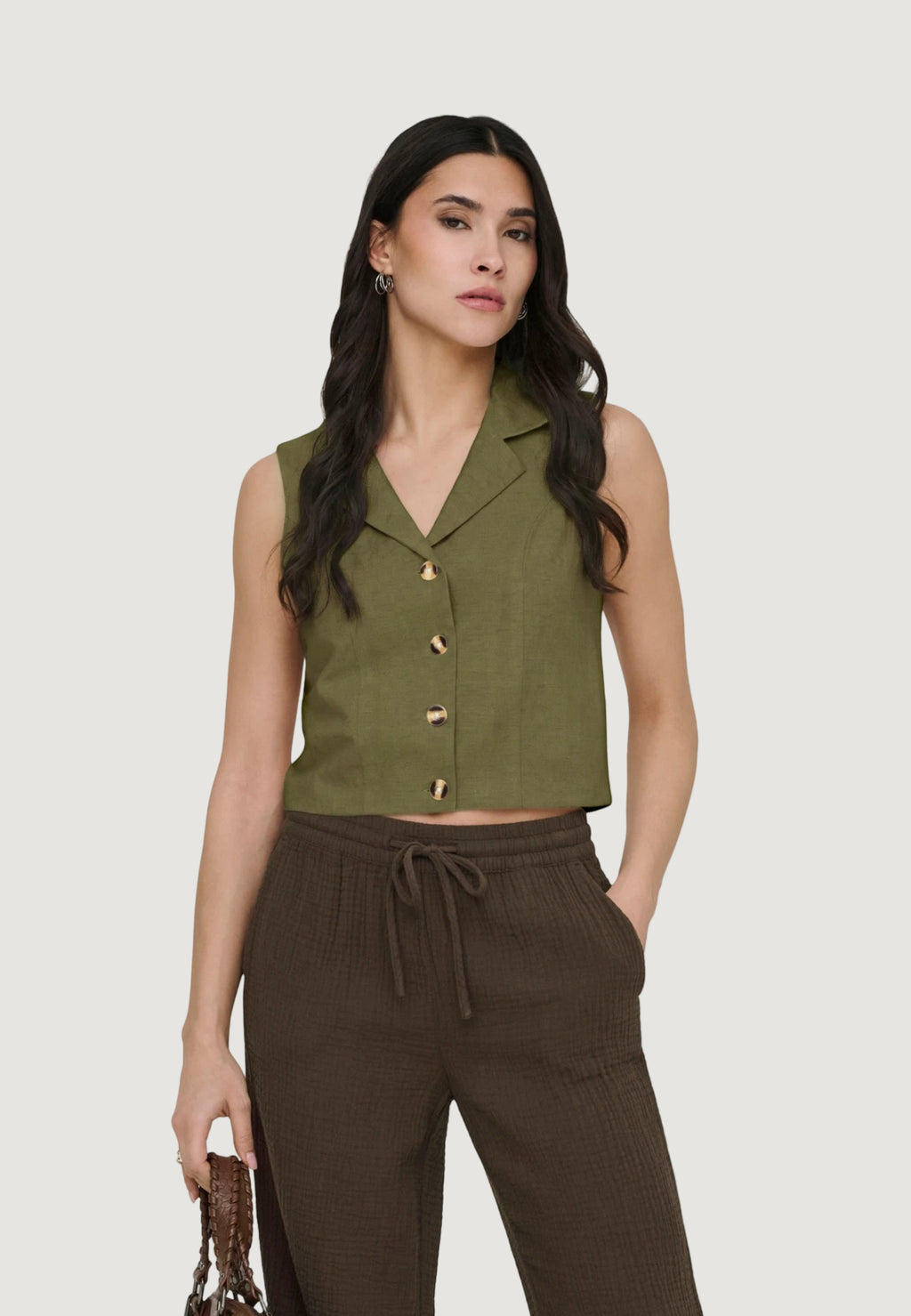 Gilet da completo Jacqueline de Yong Jdymilan Linen S/L Waistcoat Tlr