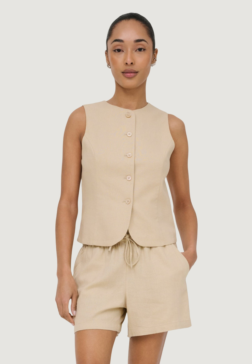 Gilet da completo Only Onlgoa S/L Linen Bl Waistcoat Cc Tlr