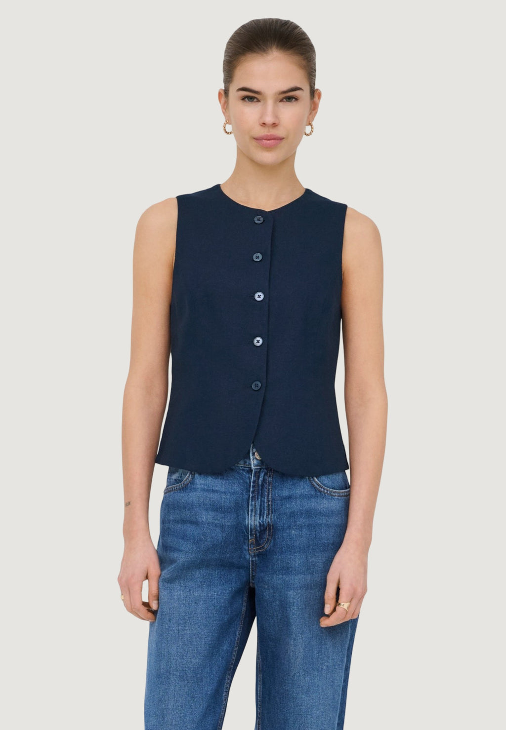 Gilet da completo Only Onlgoa S/L Linen Bl Waistcoat Cc Tlr