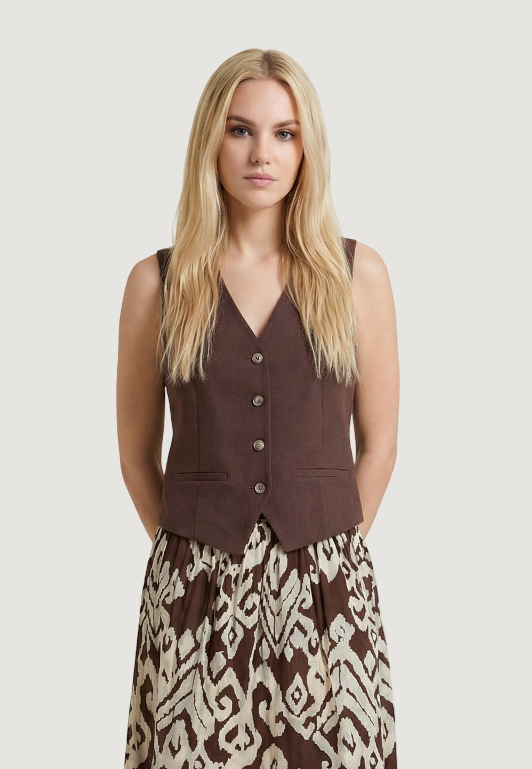 Gilet da completo Only Onlita S/L Linen Look Waistcoat Tlr