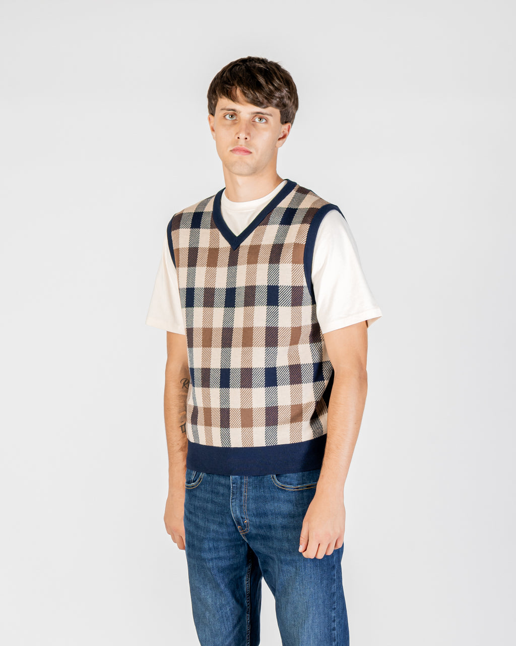 Knitted vest Aquascutum Active ACTIVE CLUB CHECK VEST