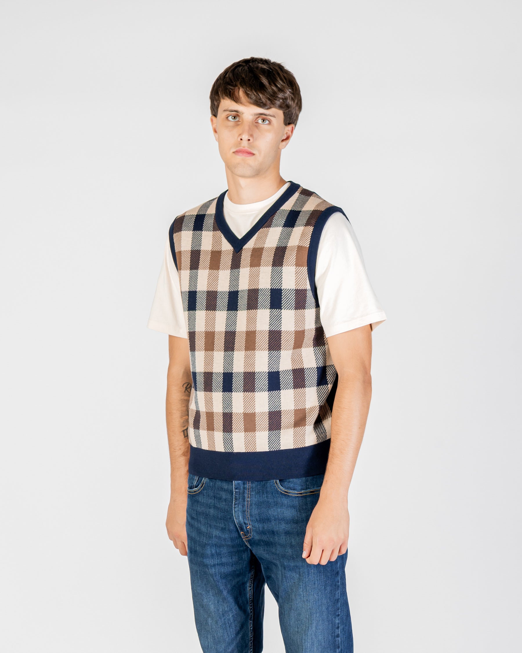 Knitted vest Aquascutum Active ACTIVE CLUB CHECK VEST