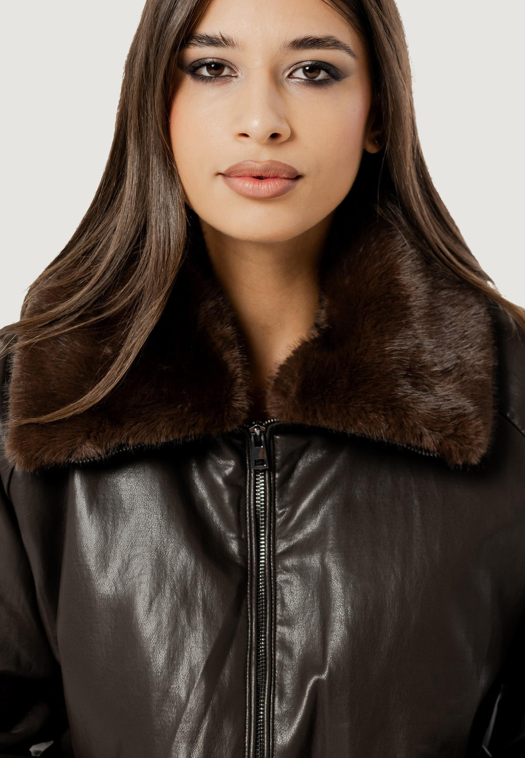 Giubbotto I am AMBRA FAUX LEATHER BOMBER