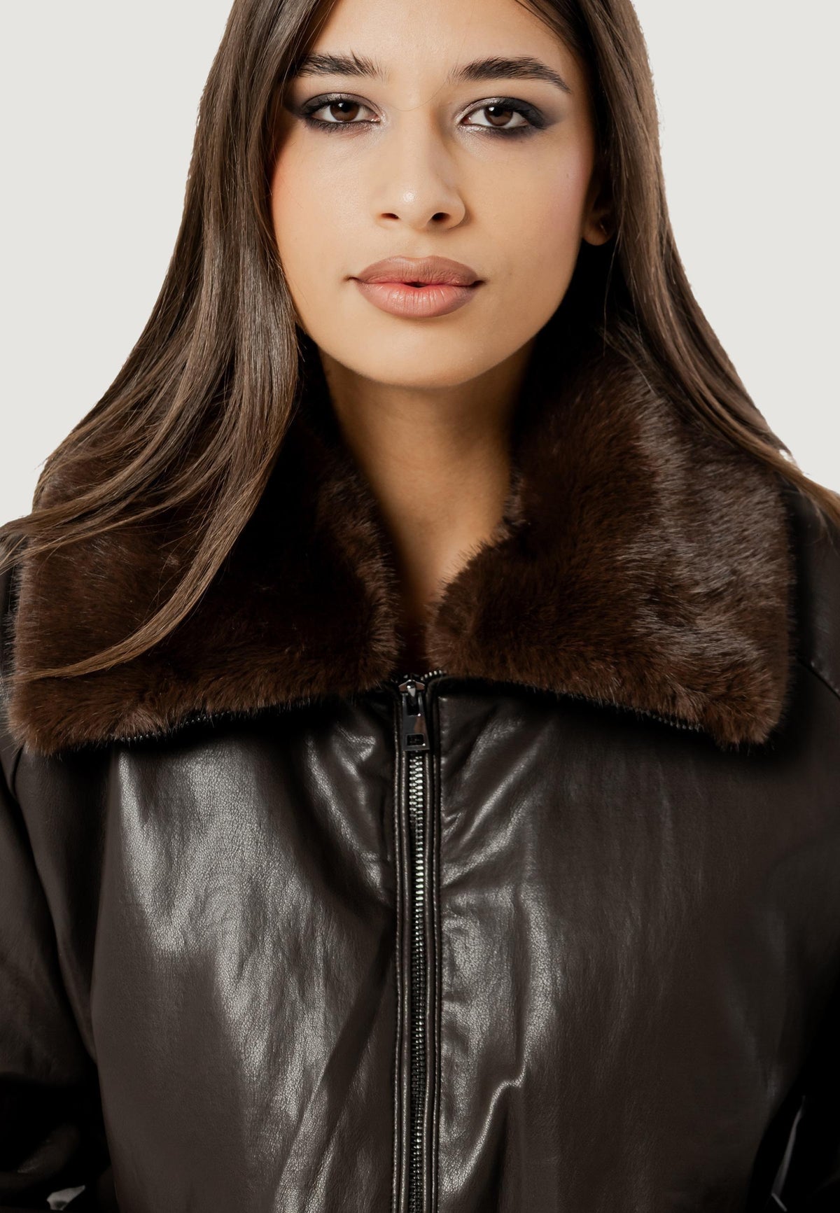 Giubbotto I am AMBRA FAUX LEATHER BOMBER
