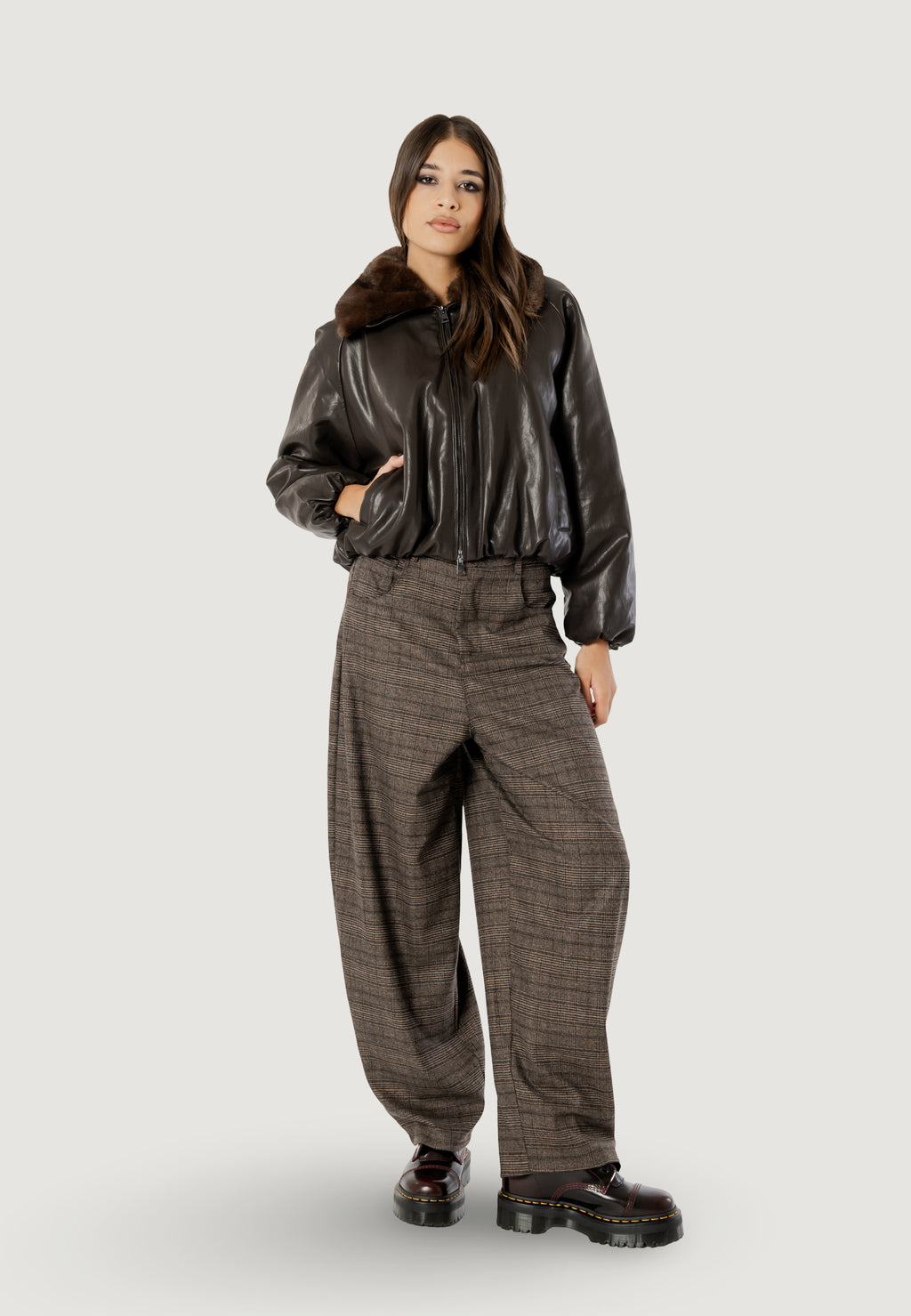 Giubbotto I am AMBRA FAUX LEATHER BOMBER