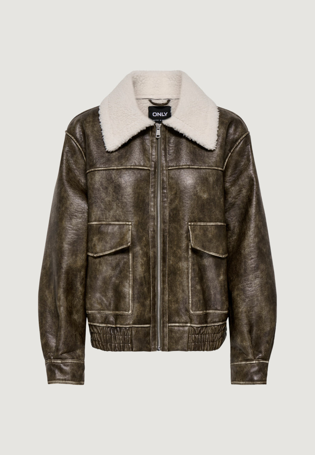 Jackets Only Onlingrid Faux Leather Washed Bomber Otw
