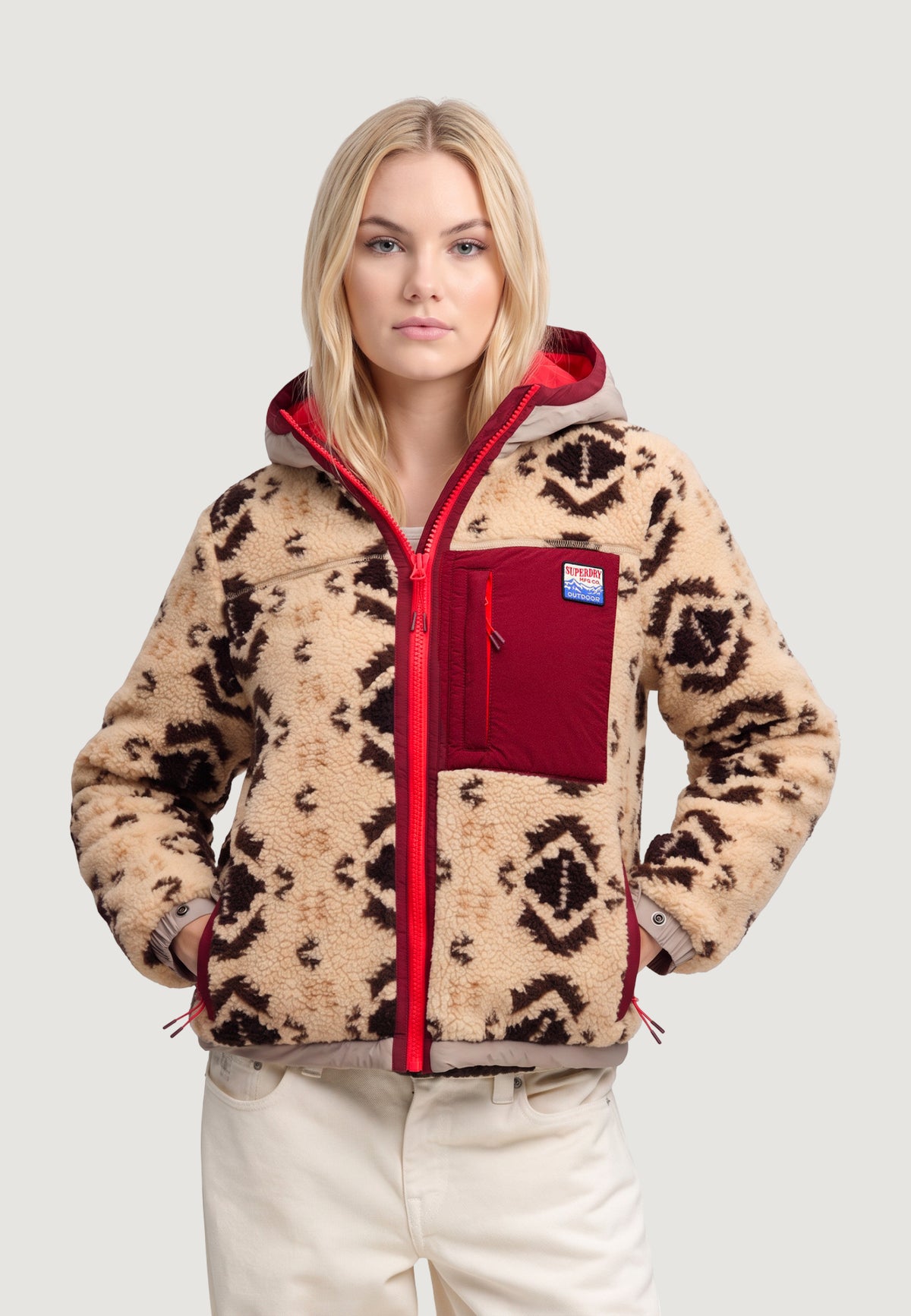 Giubbotto Superdry Sherpa Jaquard Fleece Hybrid