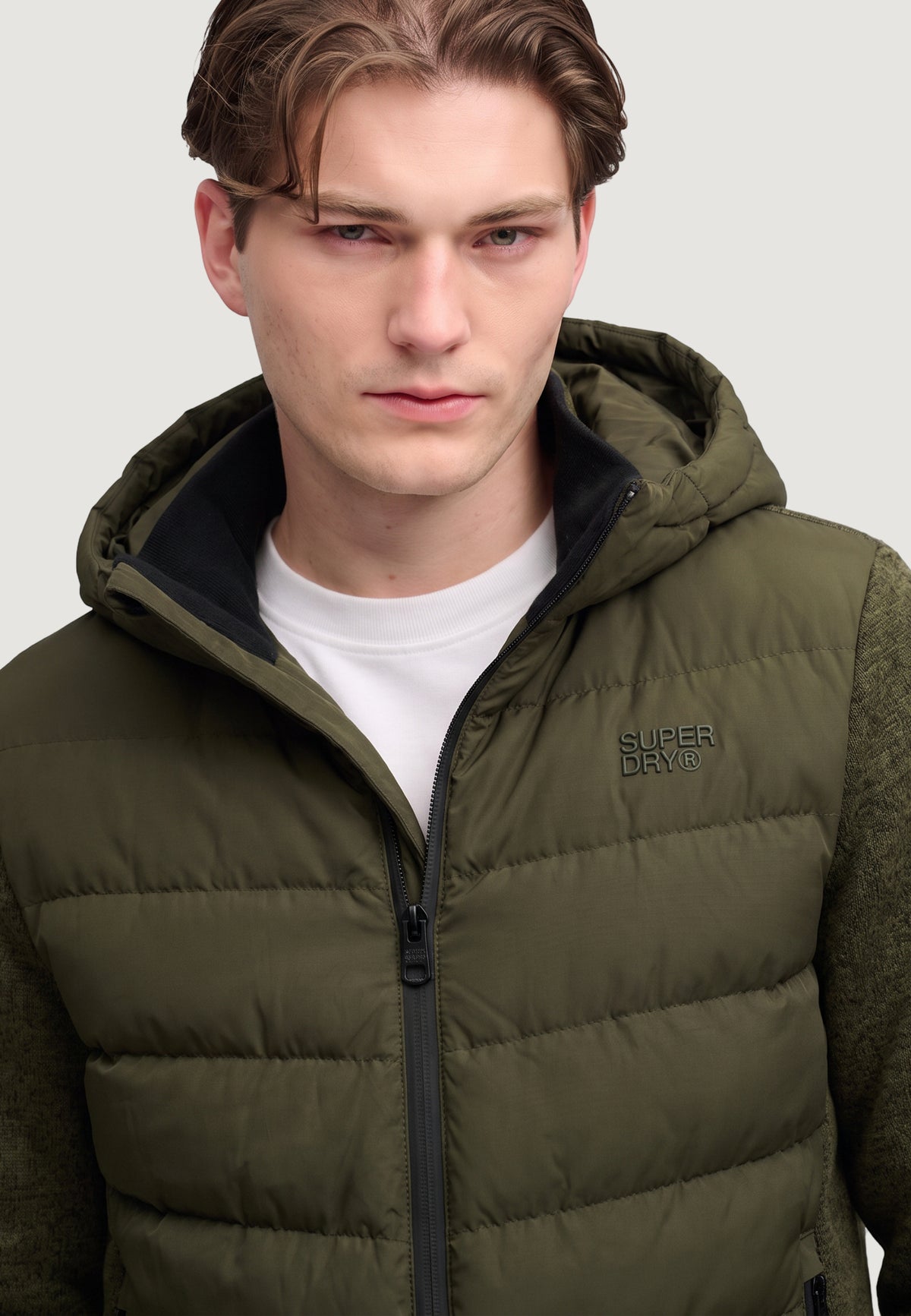 Jacket Superdry Hooded Storm Knit Hybrid Jkt