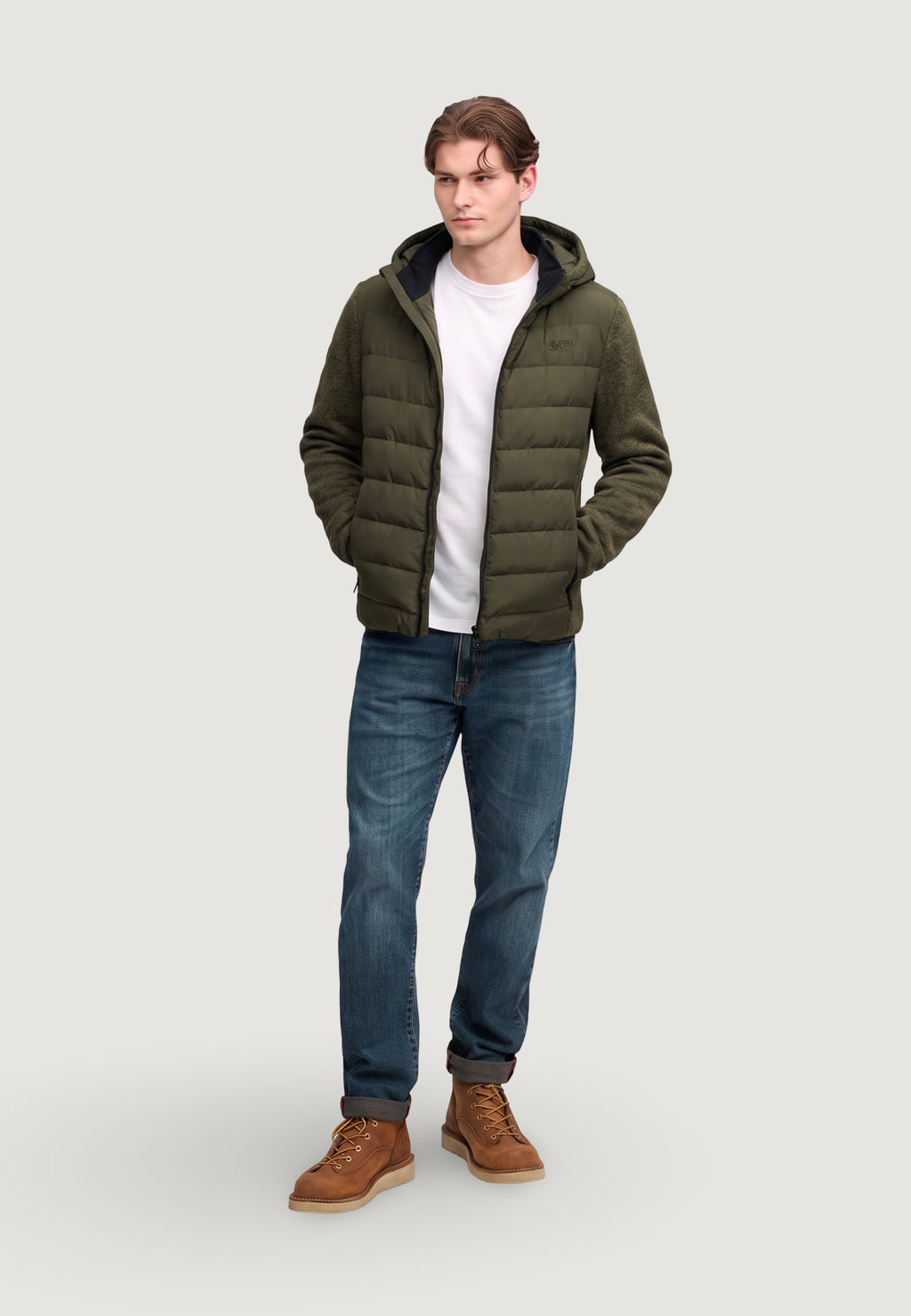 Jacket Superdry Hooded Storm Knit Hybrid Jkt