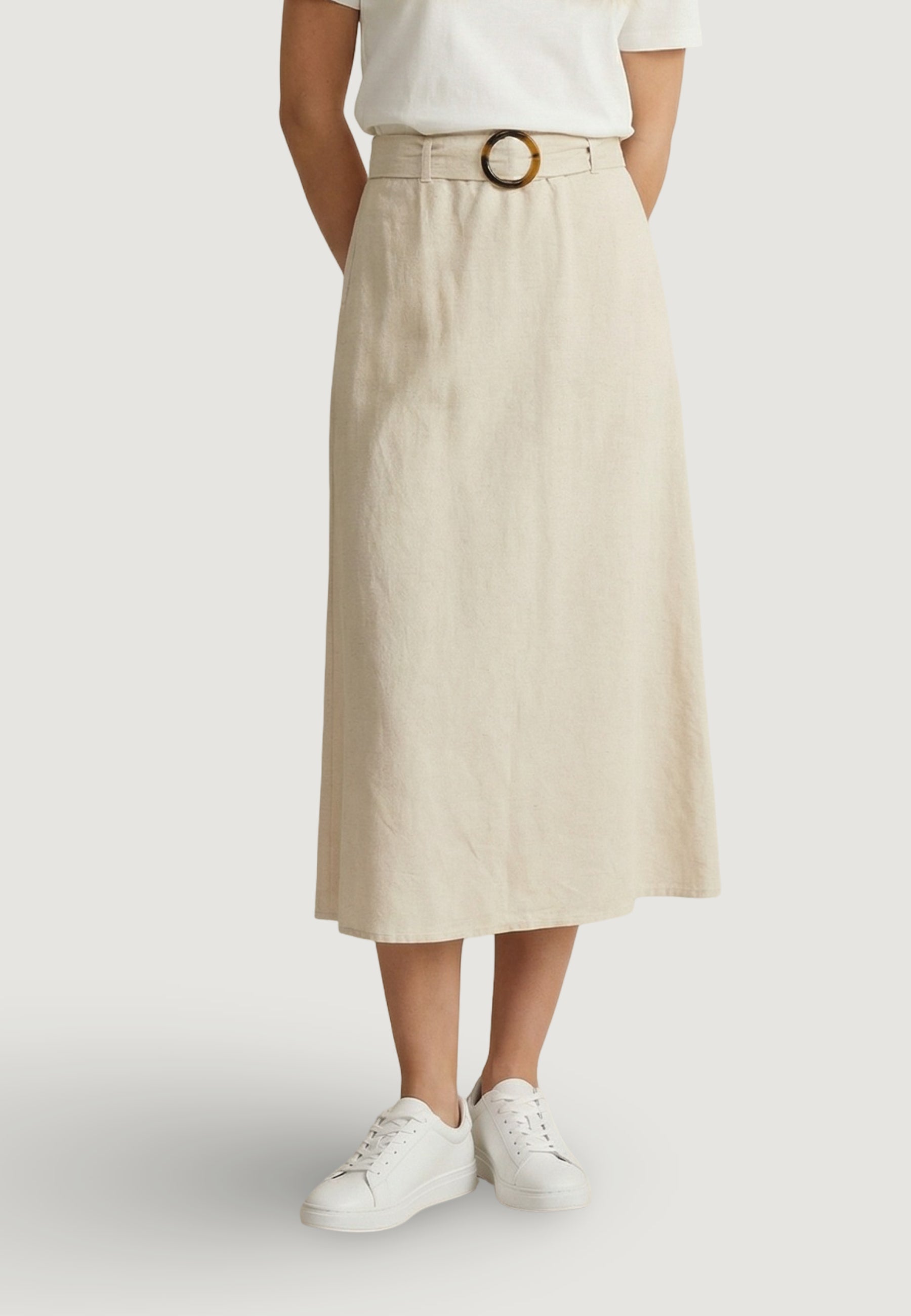 Gonna lunga Jacqueline de Yong Jdymilan Linen Hw Belted Skirt Wvn Dia