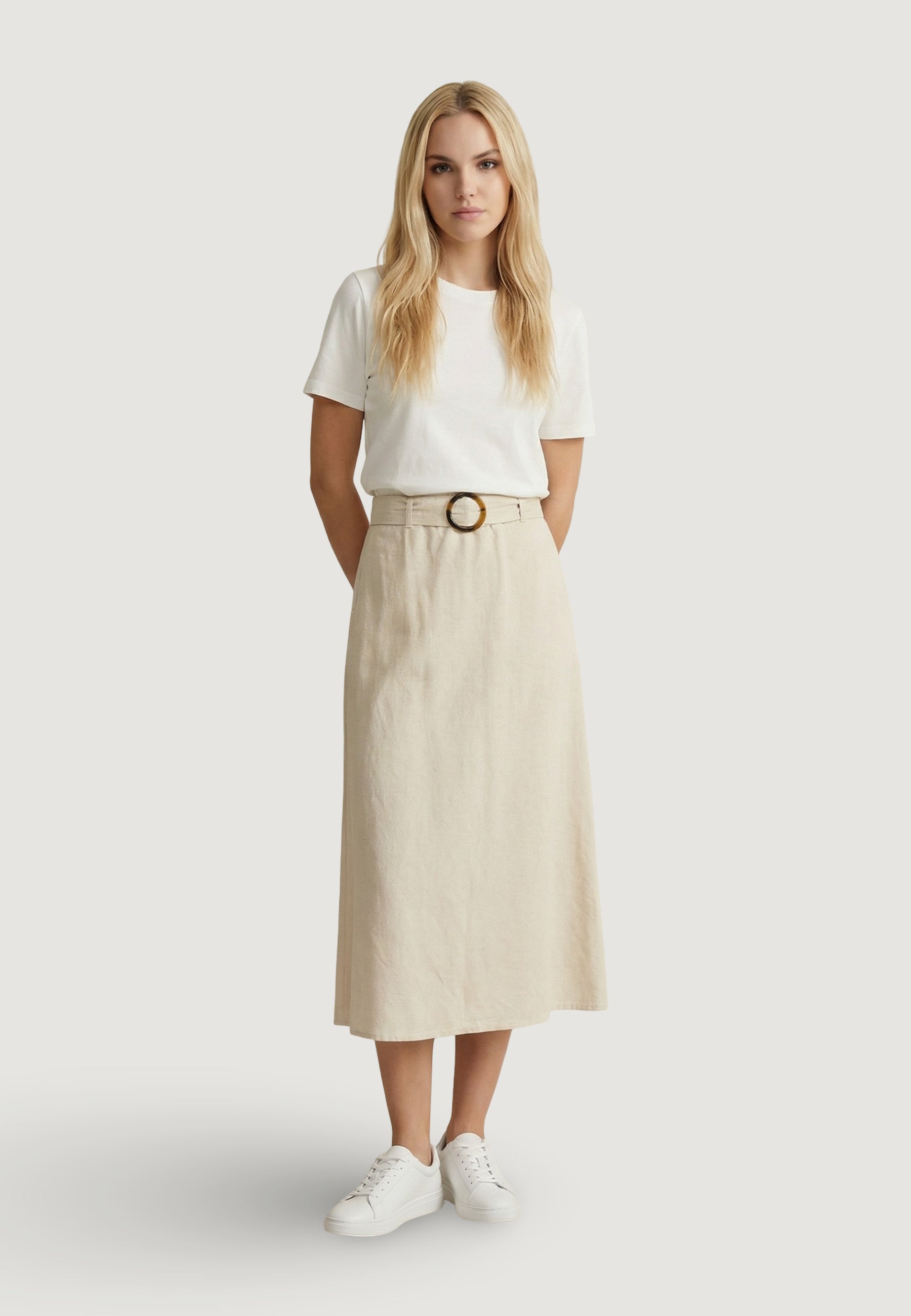 Skirt Jacqueline de Yong Jdymilan Linen Hw Belted Skirt Wvn Dia