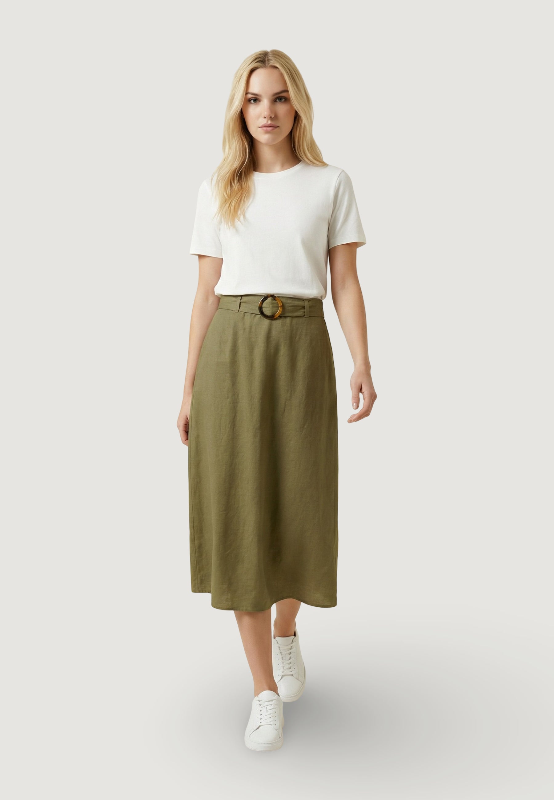 Skirt Jacqueline de Yong Jdymilan Linen Hw Belted Skirt Wvn Dia