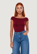T-shirt I am TOP CON SCOLLO DIETRO
