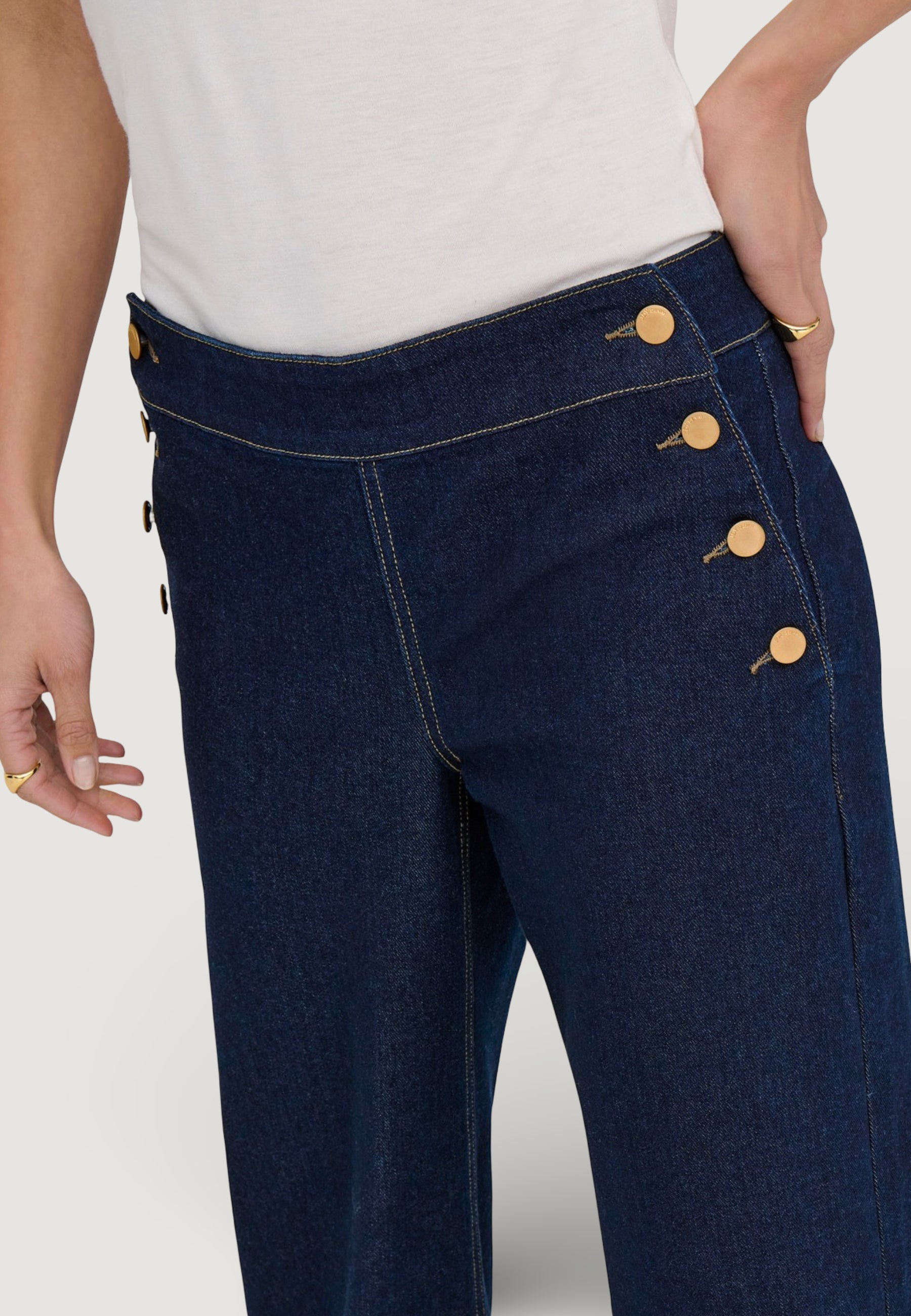 Bootcut jeans Jacqueline de Yong Jdylizzie Midwaist Button Wide Jeans Dnm