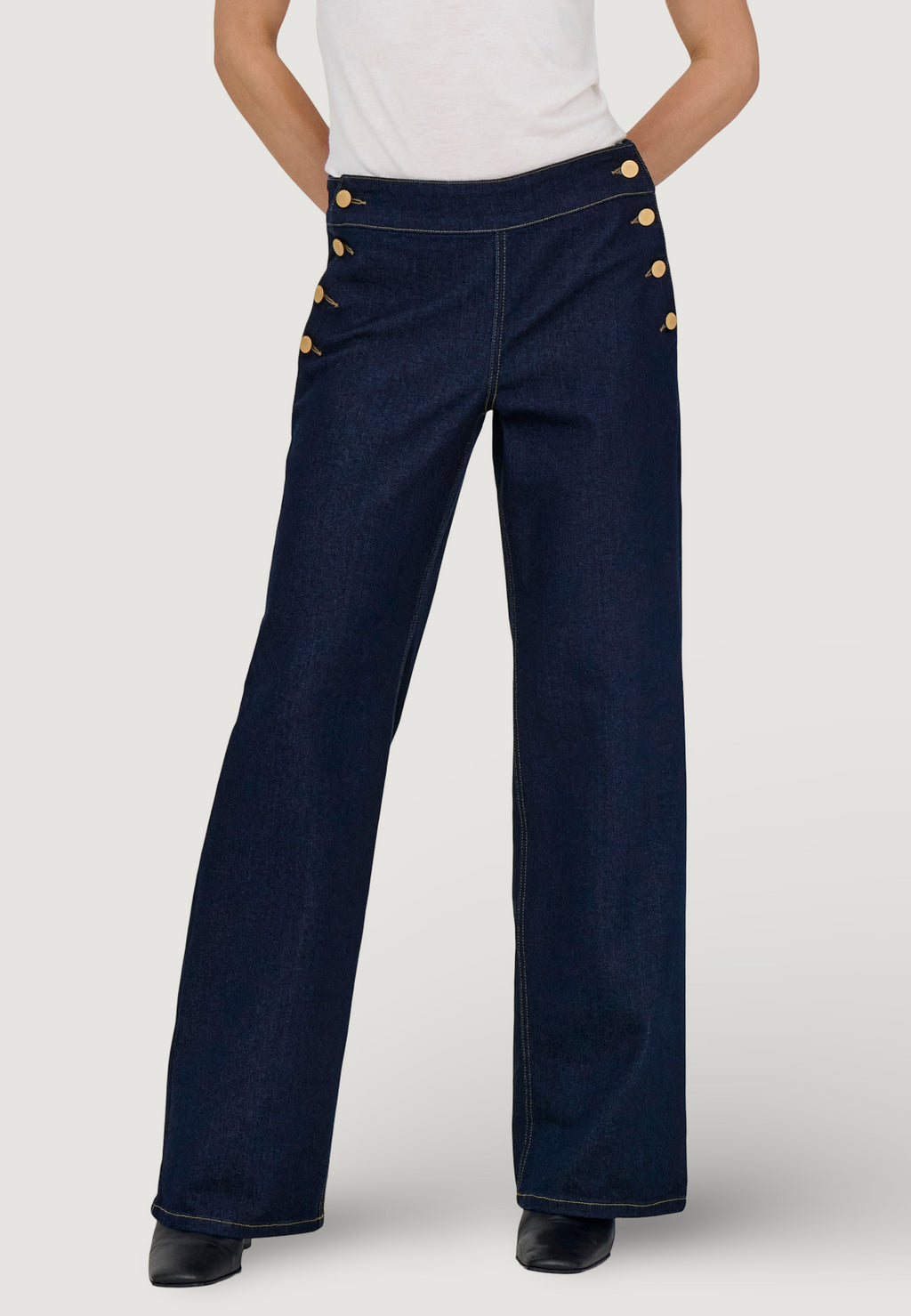 Bootcut jeans Jacqueline de Yong Jdylizzie Midwaist Button Wide Jeans Dnm