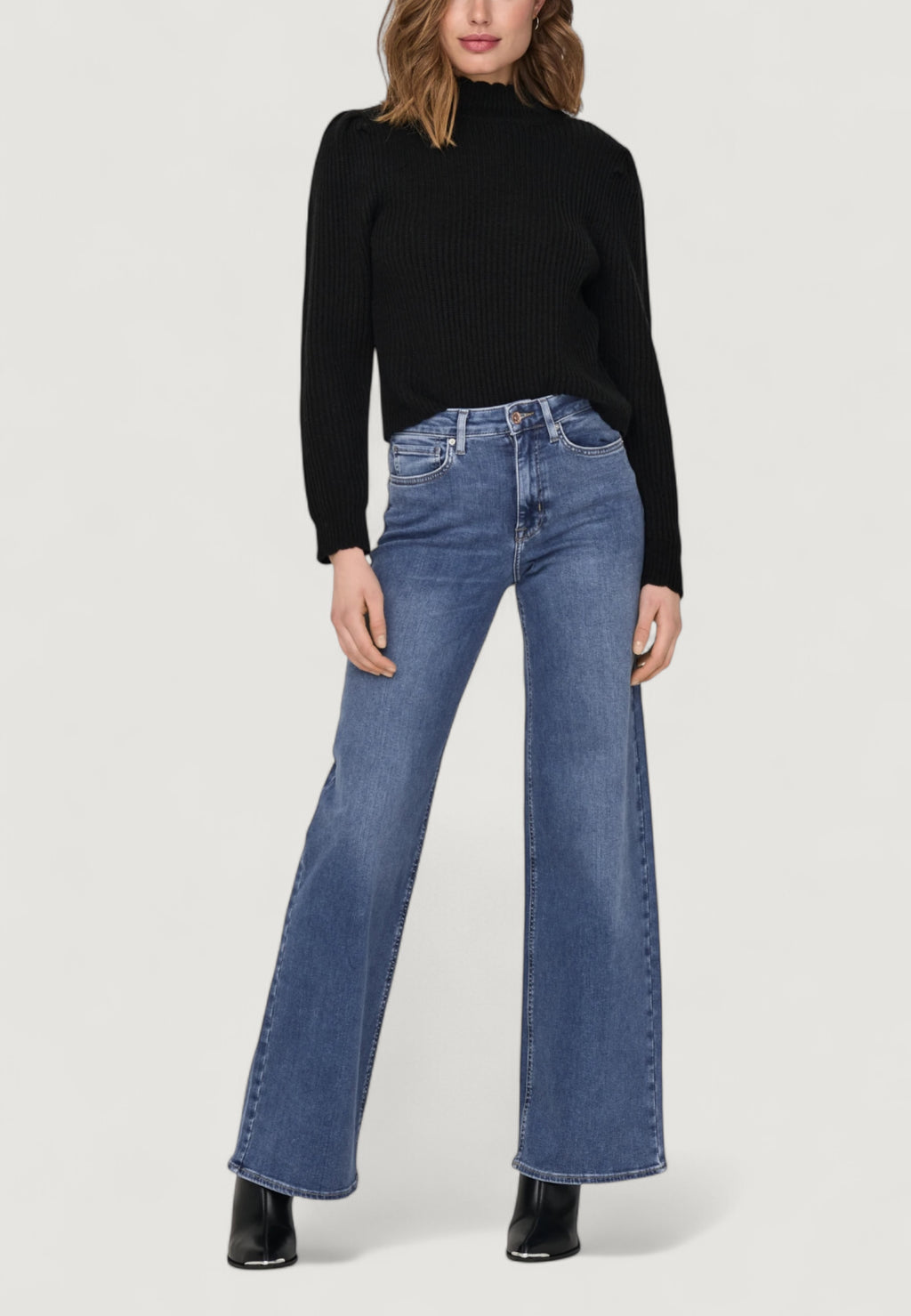 Jeans bootcut Only ONLMADISON BLUSH HW WIDE DNM DOT372 NOOS