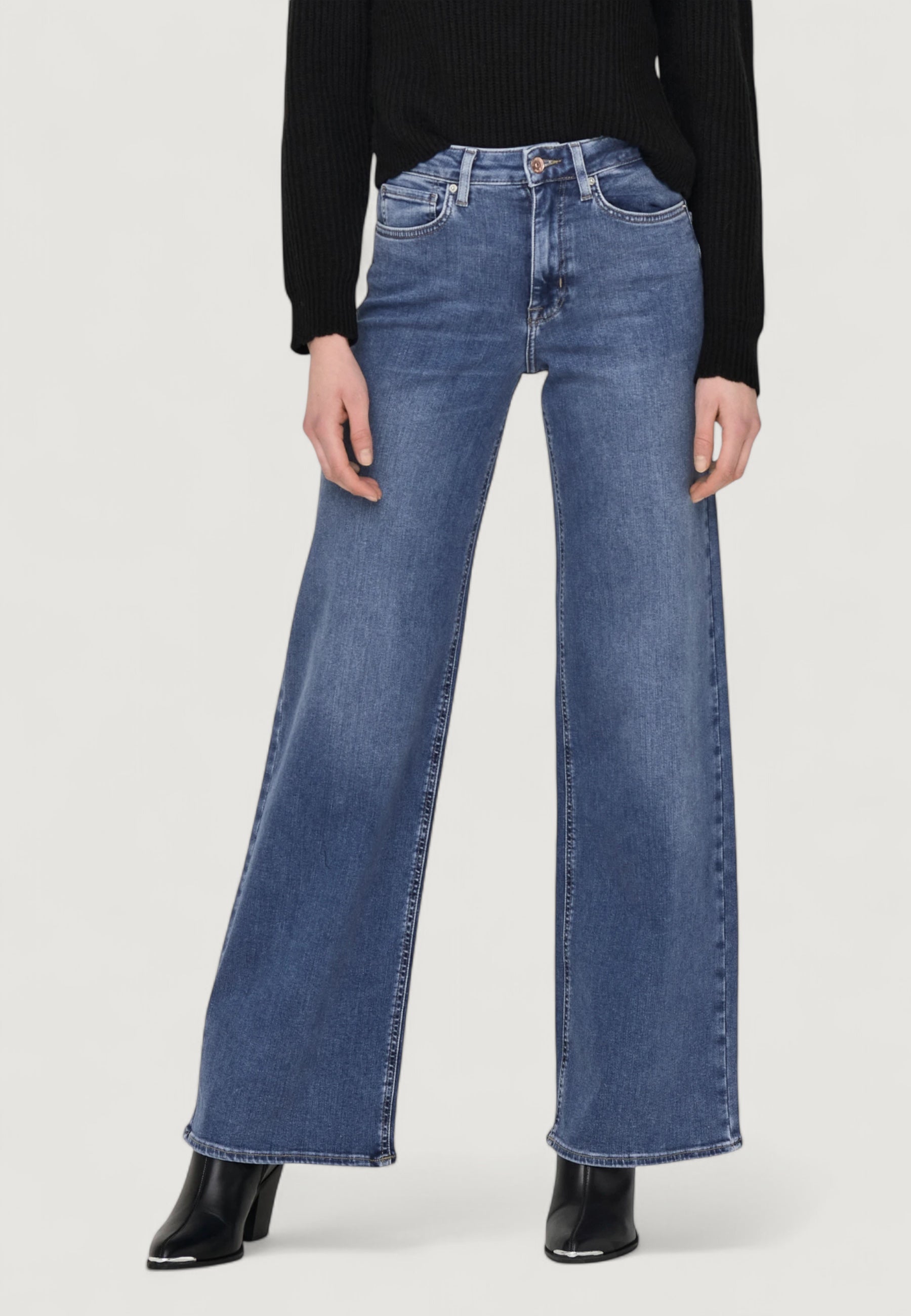 Jeans bootcut Only ONLMADISON BLUSH HW WIDE DNM DOT372 NOOS