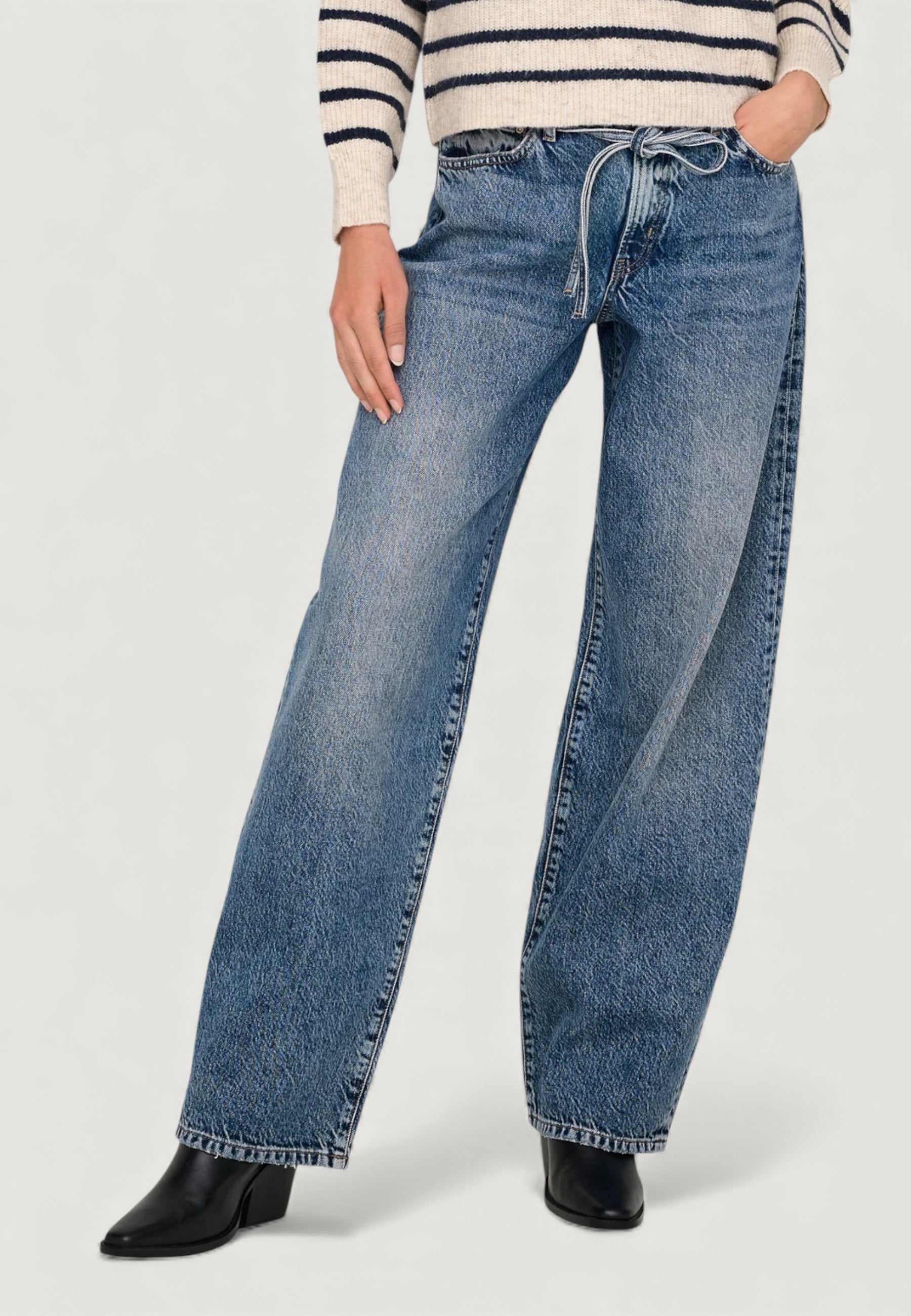 Bootcut jeans Only ONLGIANNA MW STRAIGHT DOT450 DNM NOOS