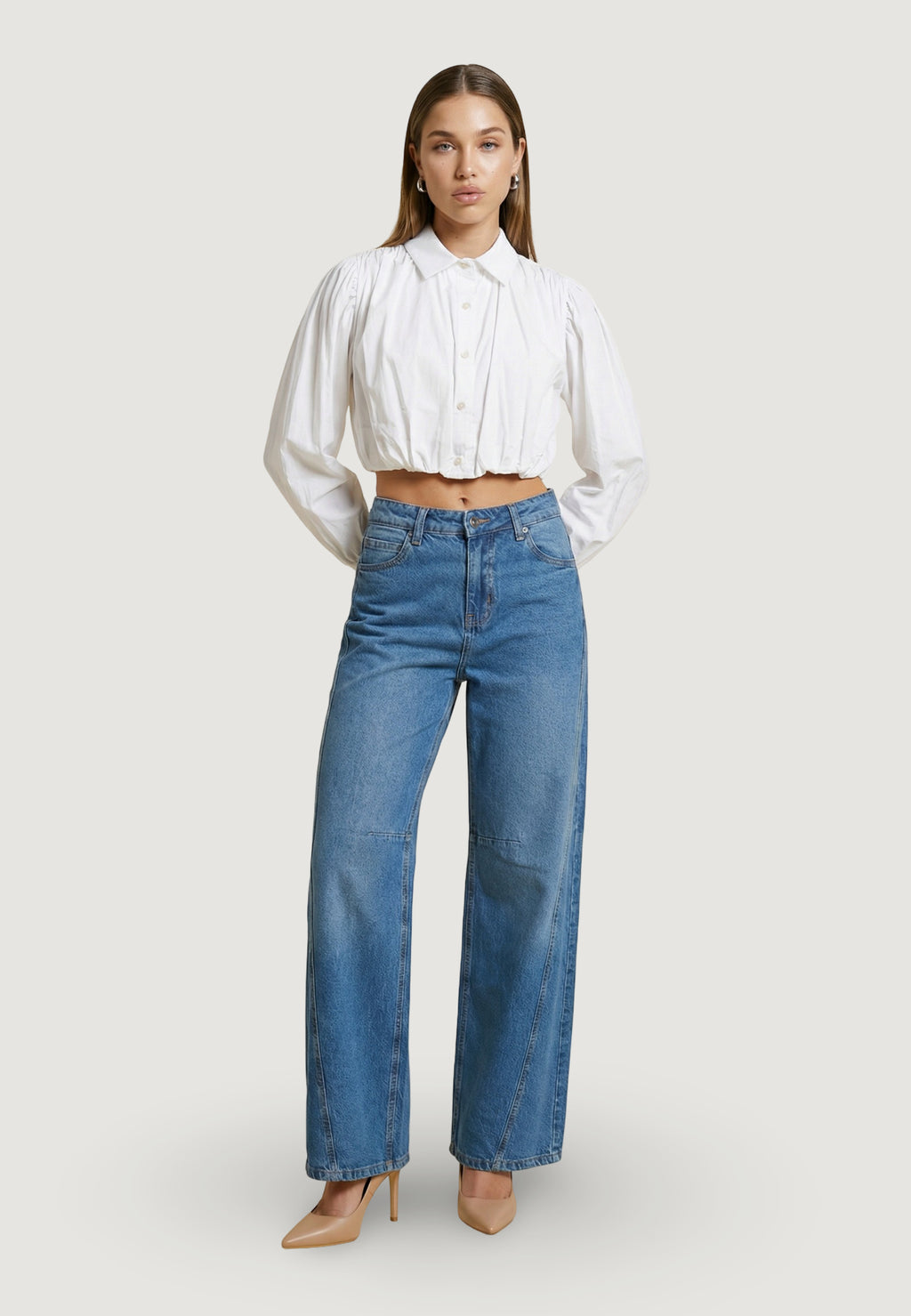 Baggy jeans I am Jeans Cotone A Gamba Larga