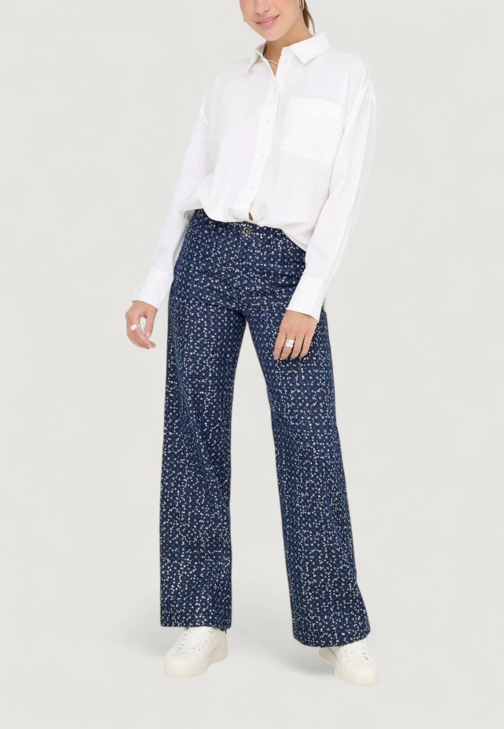 Jeans larghi Only Onlevita Shimmer Pants Otw