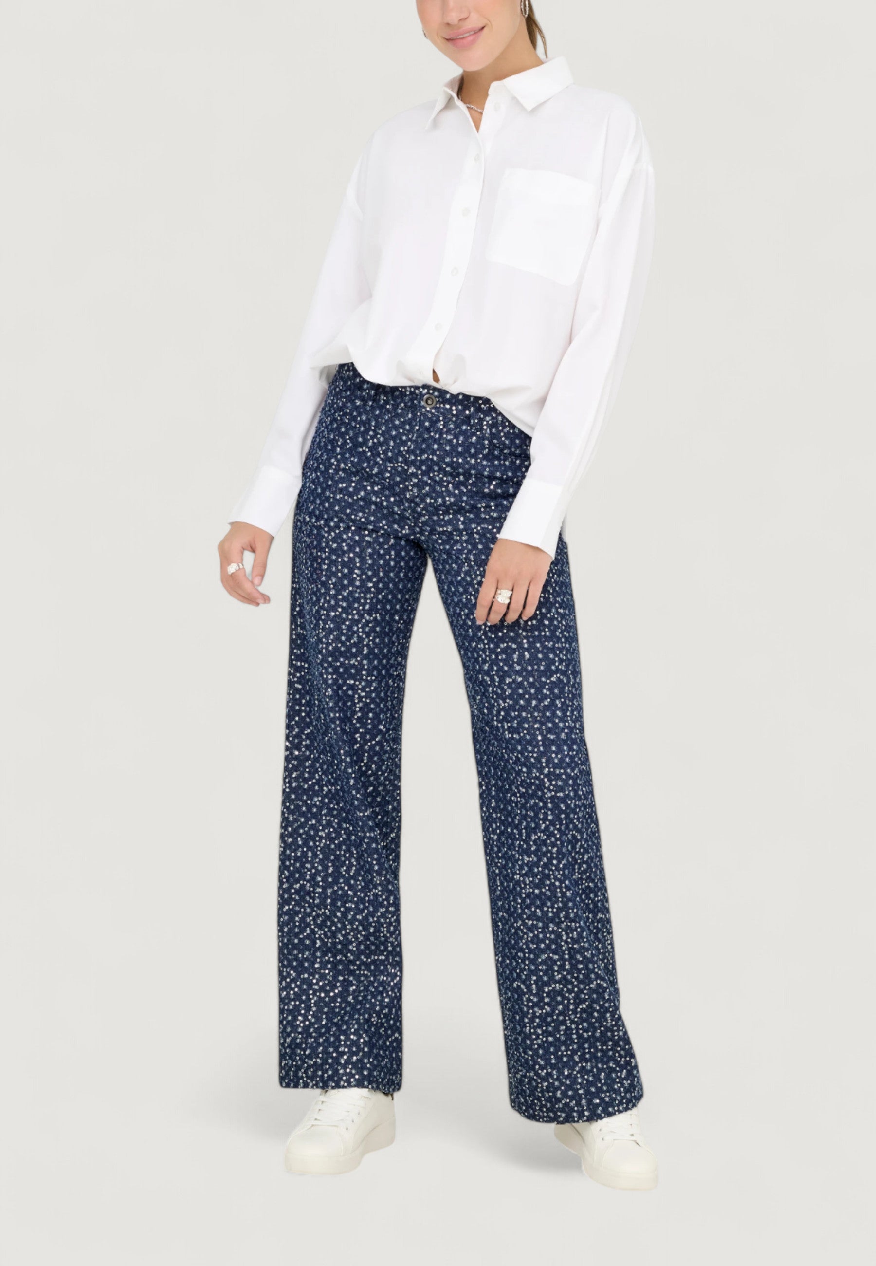 Jeans larghi Only Onlevita Shimmer Pants Otw