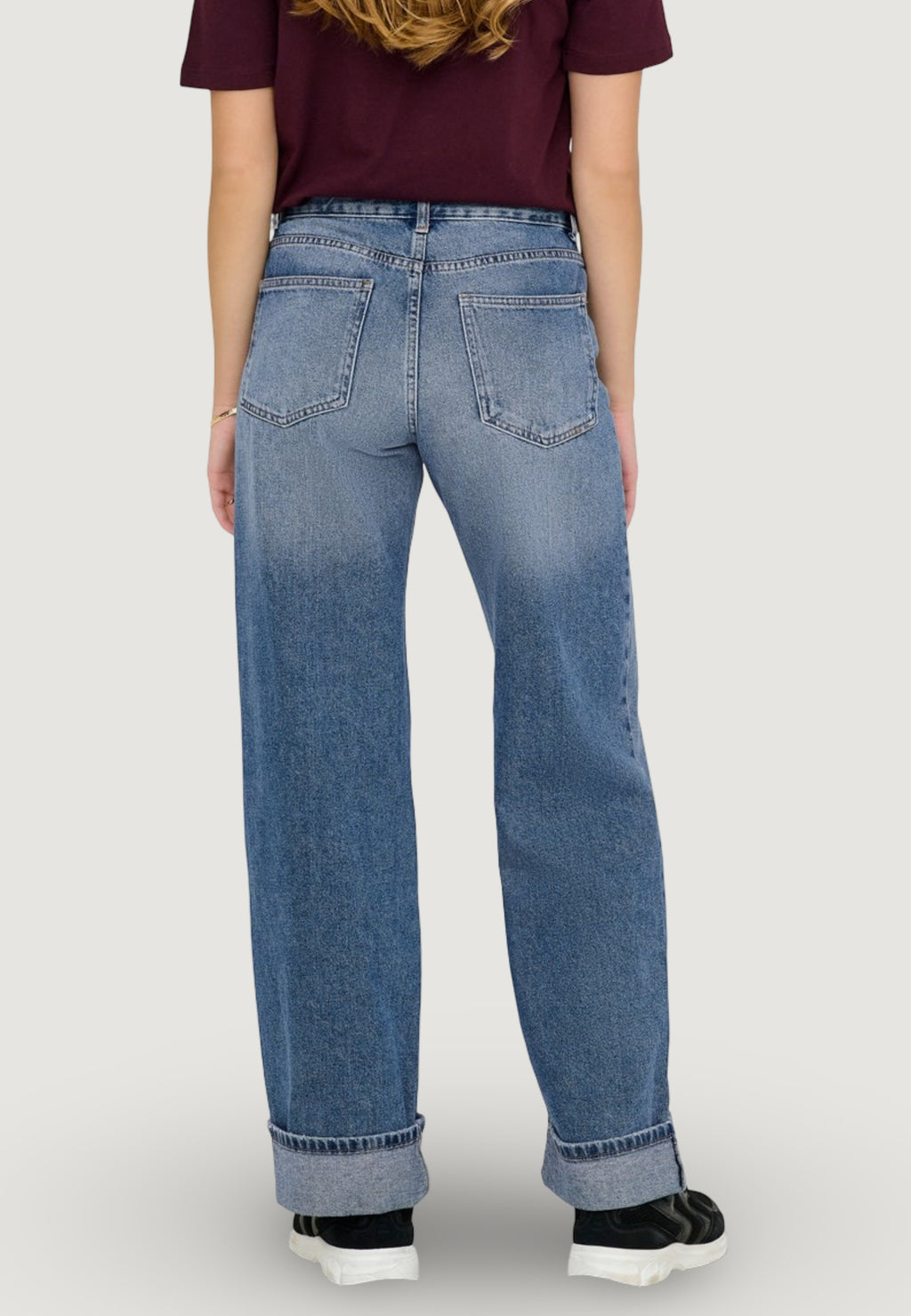 Baggy jeans Only ONLELLA MW WIDE FOLD UP DNM TAI519 NOOS