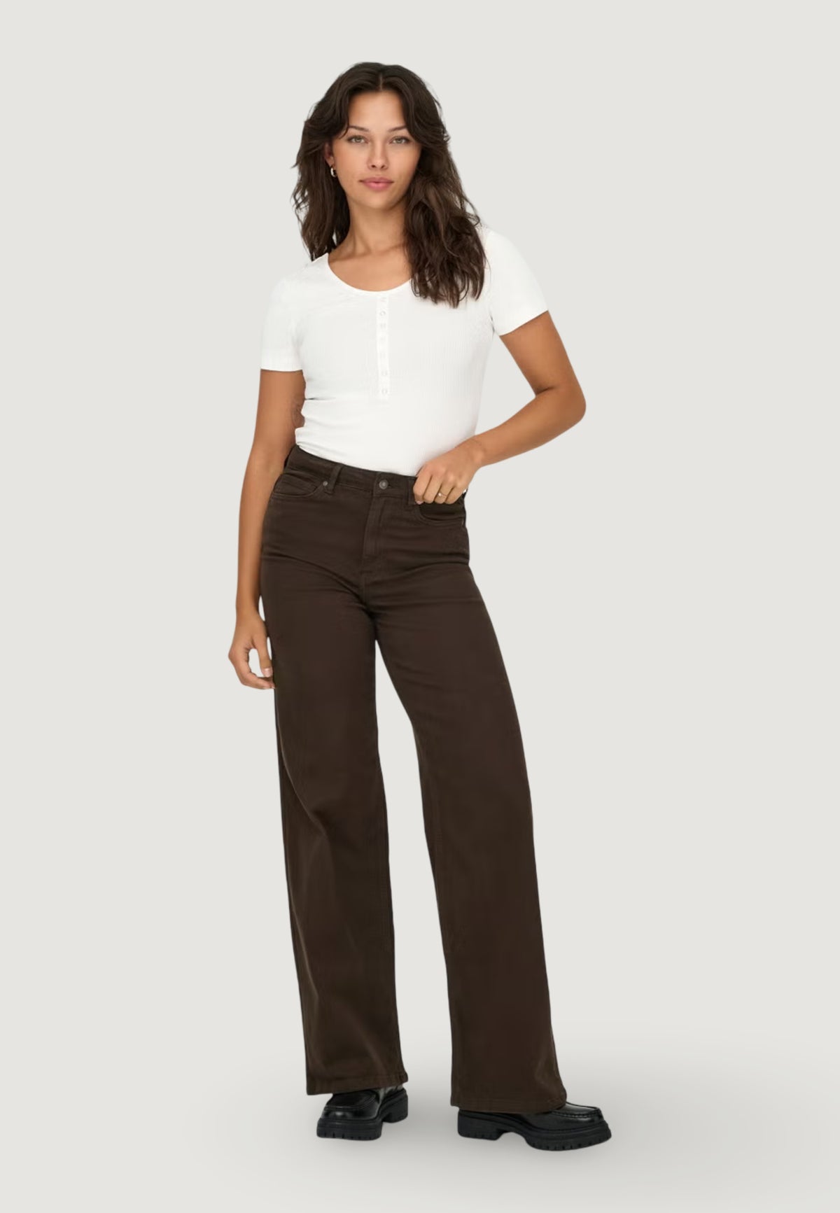 Jeans larghi Only ONLMADISON BLUSH HW WIDE COLOR DNM NOOS