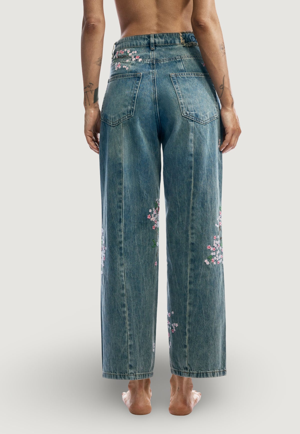 Jeans mom Desigual DENIM FLOWERS JAPANESE