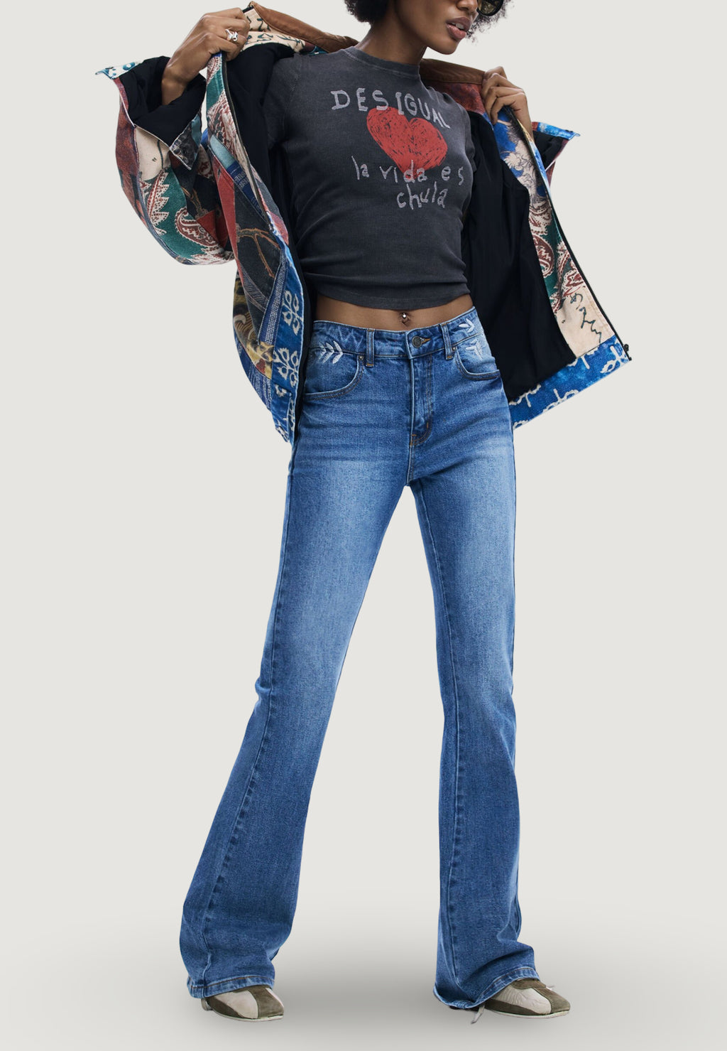 Jeans mom Desigual REPIRSE_DENIM_EMBRO