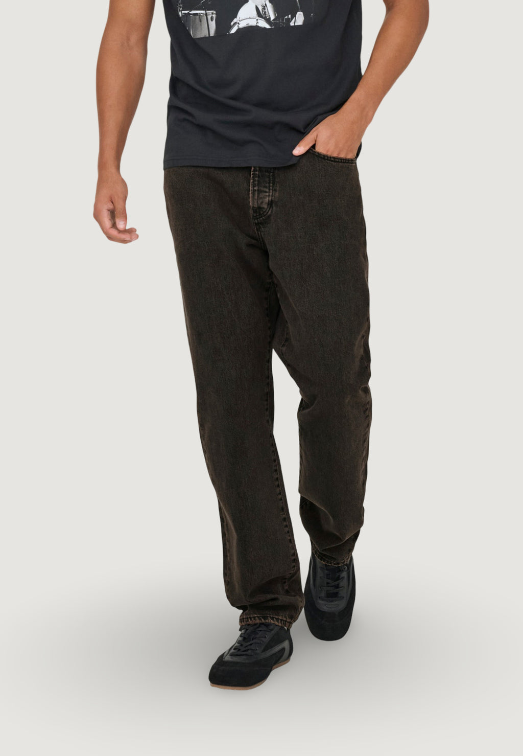 Jeans regular Only & Sons Onsedge Straight Brown 7462 Tai Dnm