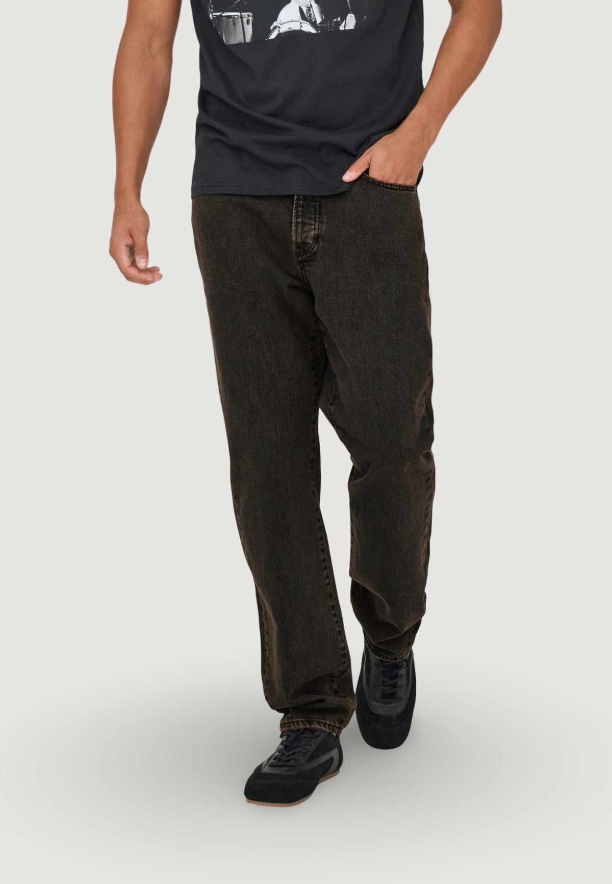 Jeans regular Only & Sons Onsedge Straight Brown 7462 Tai Dnm