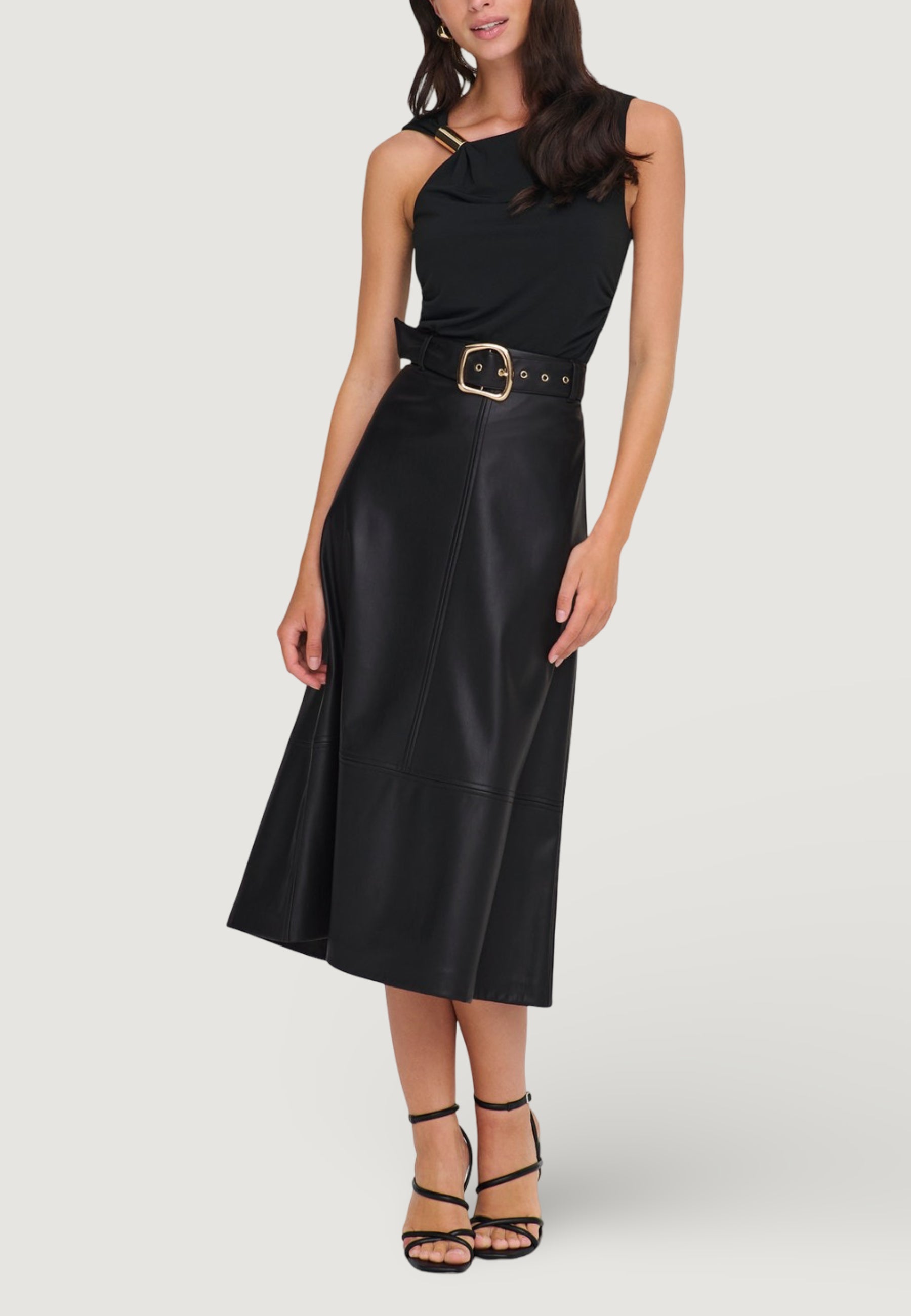 Longuette skirts Jacqueline de Yong Jdyantoine Hw Faux Leather Skirt Pnt