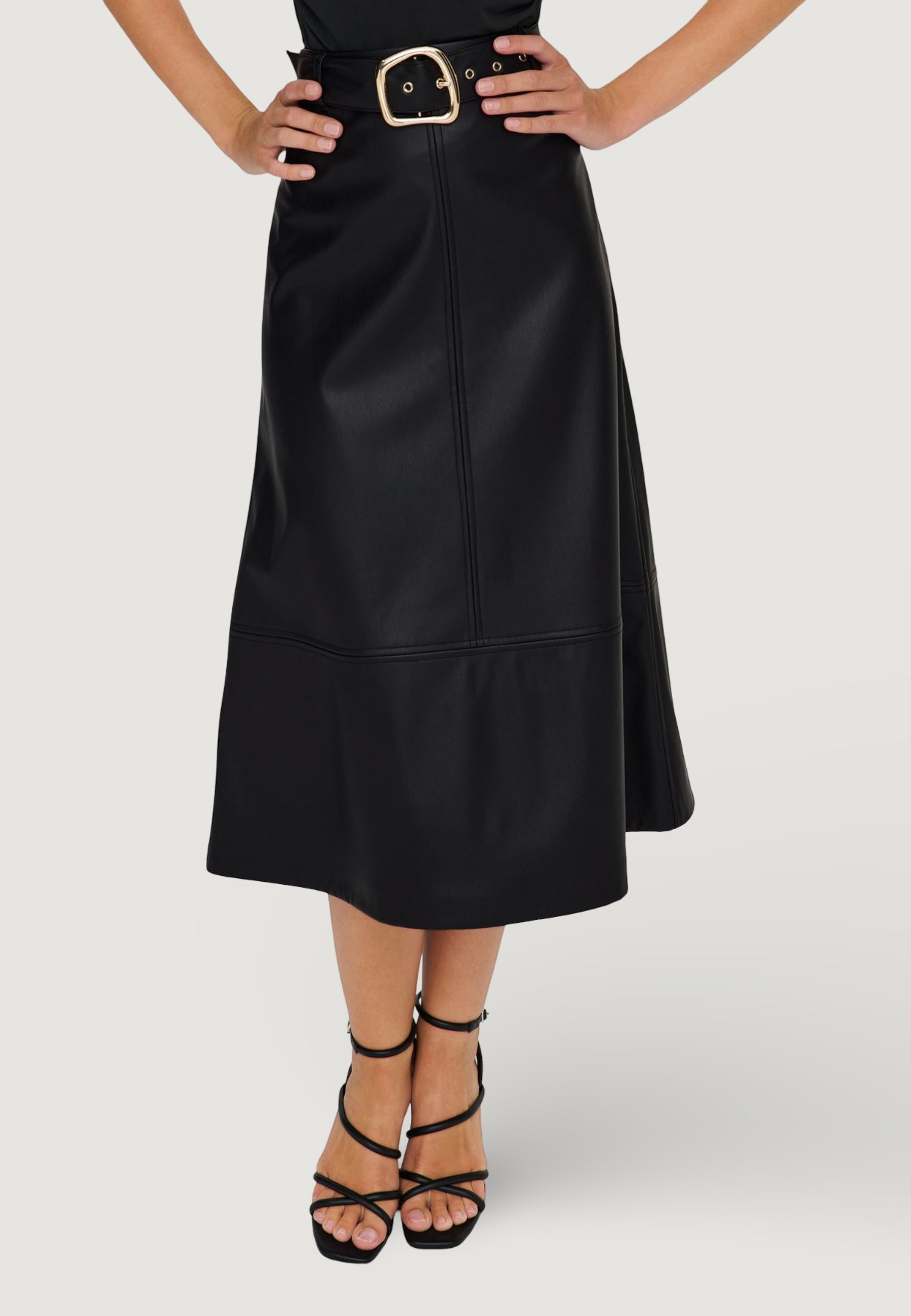 Longuette skirts Jacqueline de Yong Jdyantoine Hw Faux Leather Skirt Pnt