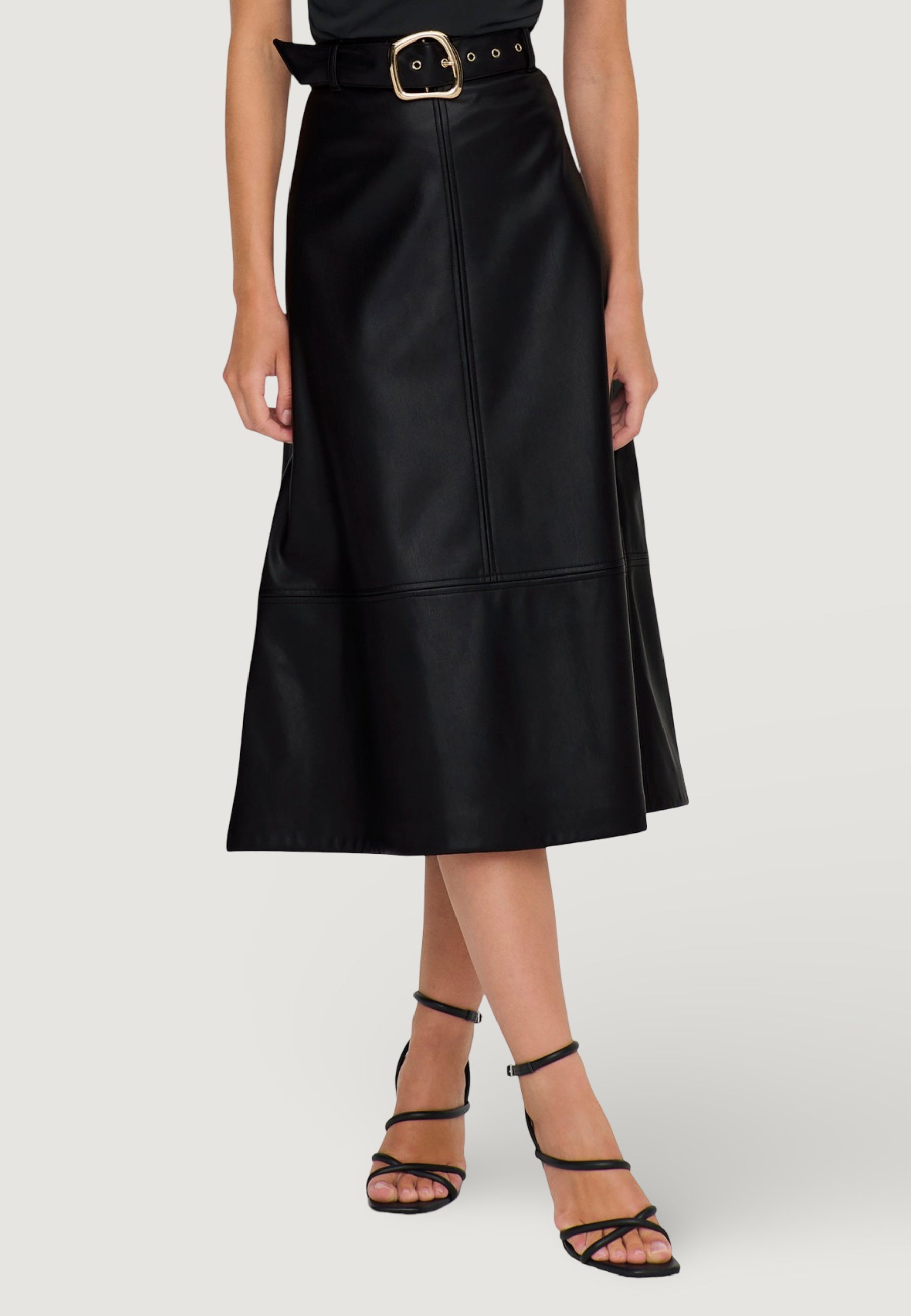 Longuette skirts Jacqueline de Yong Jdyantoine Hw Faux Leather Skirt Pnt