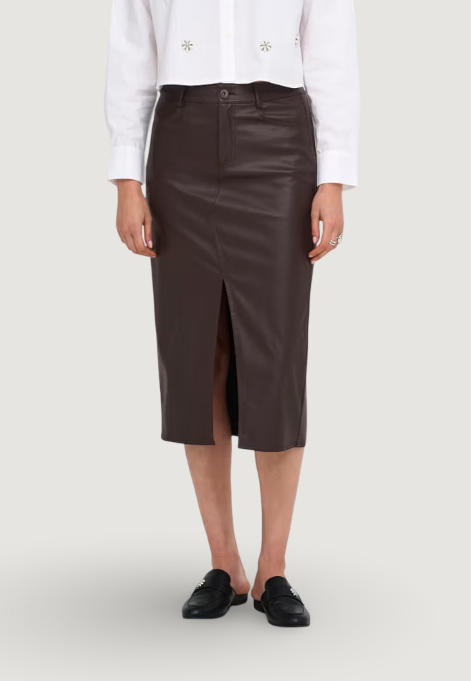 Longuette Only ONLBITTEN FAUX LEATH PENCIL SKIRT CC OTW