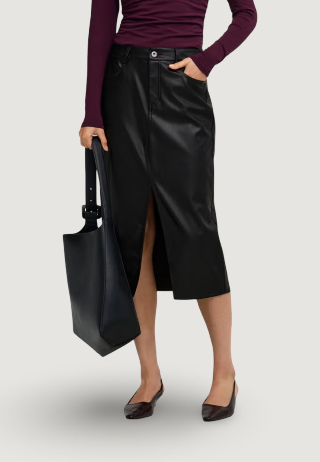 Longuette Only ONLBITTEN FAUX LEATH PENCIL SKIRT CC OTW