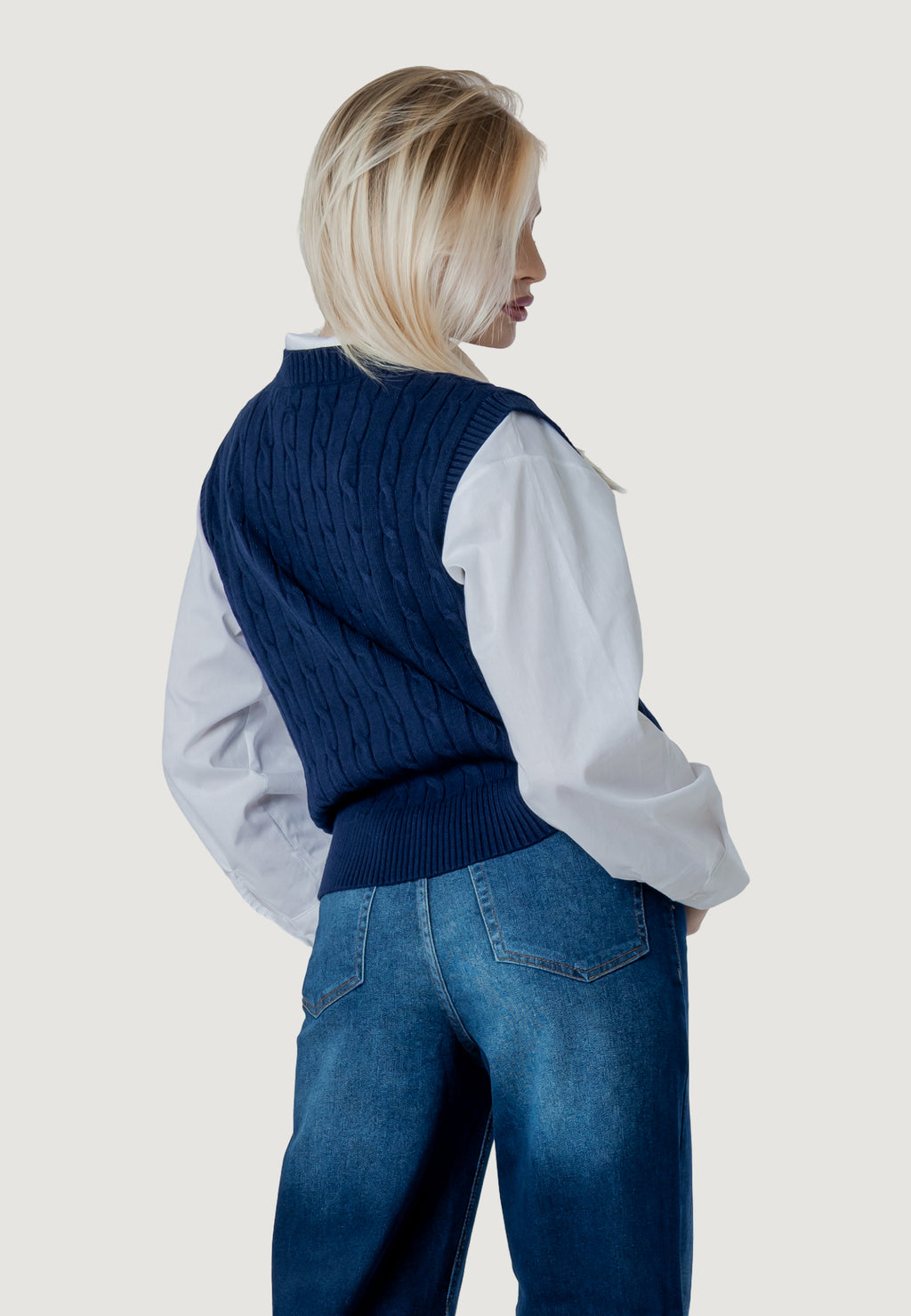 Maglia gilet I am ortensia cable vest