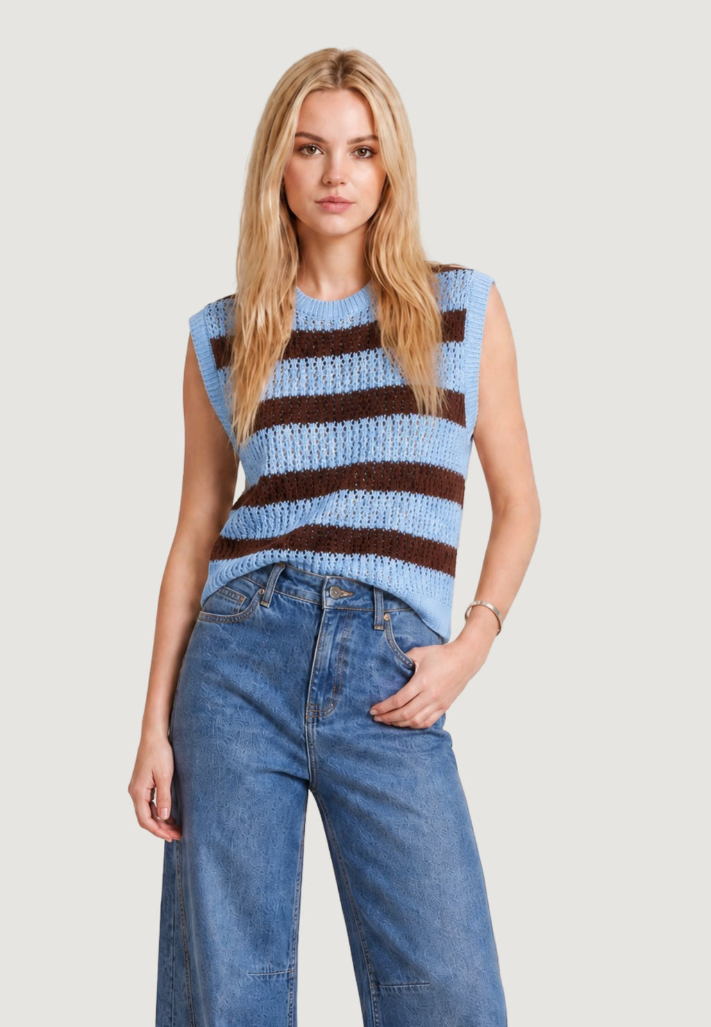 Maglia gilet I am Canotta Cotone Rigata
