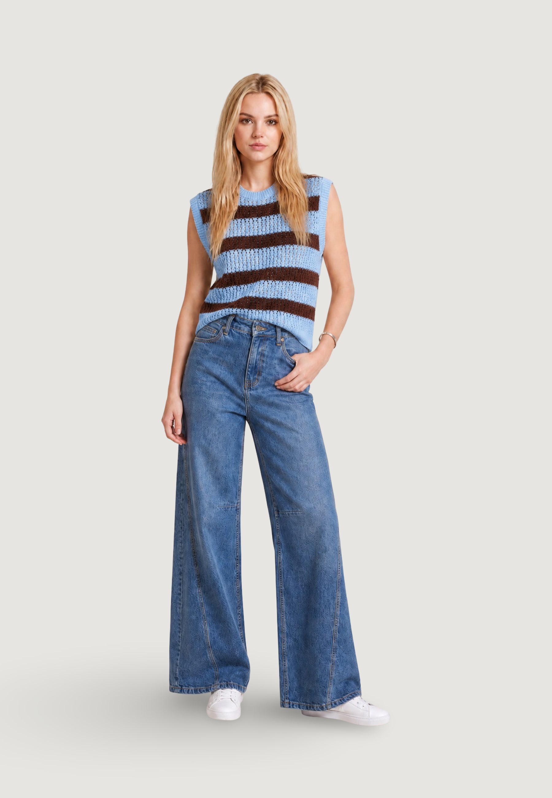 Maglia gilet I am Canotta Cotone Rigata