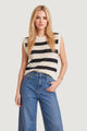 Maglia gilet I am Canotta Cotone Rigata