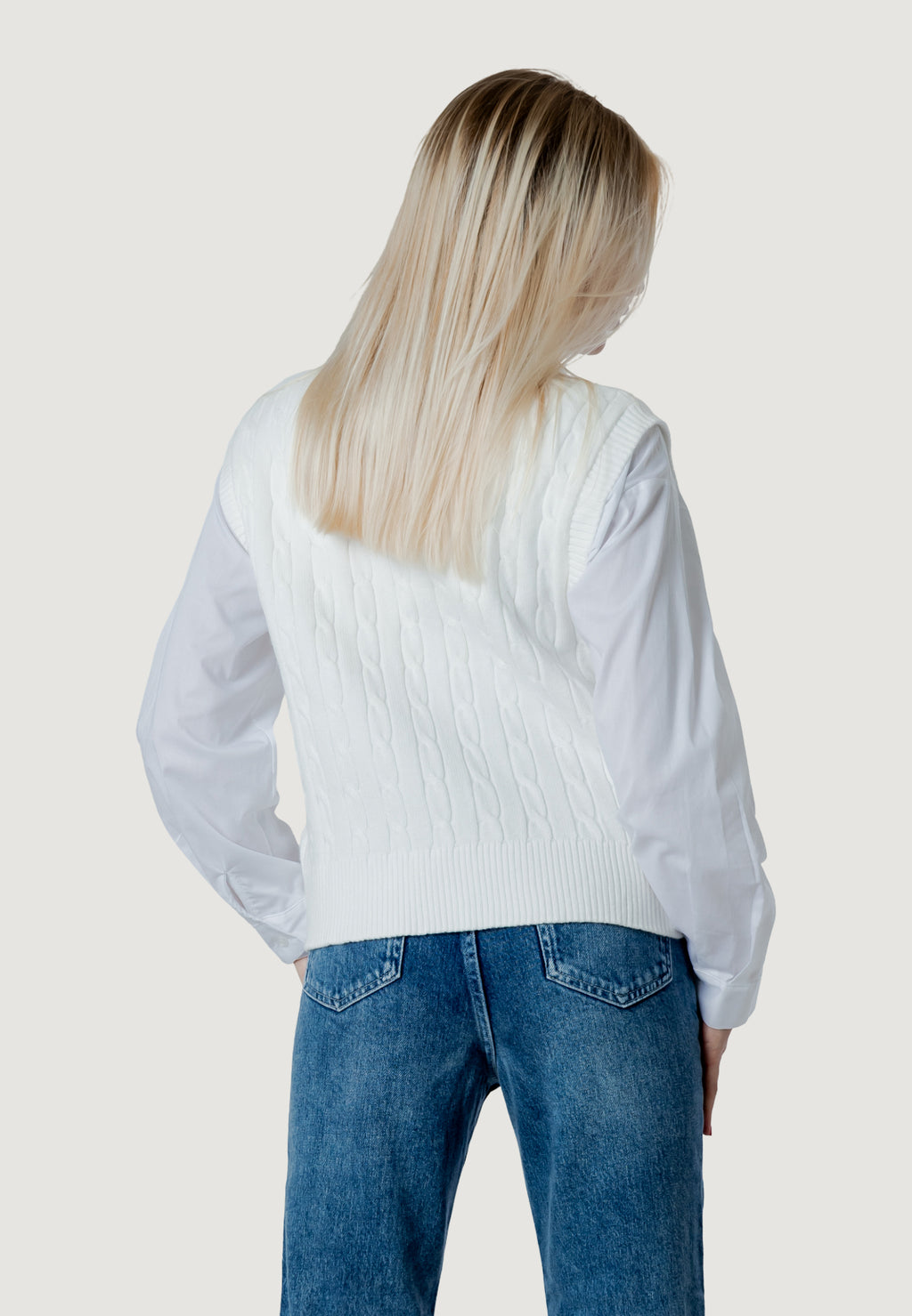 Maglia gilet I am ortensia cable vest