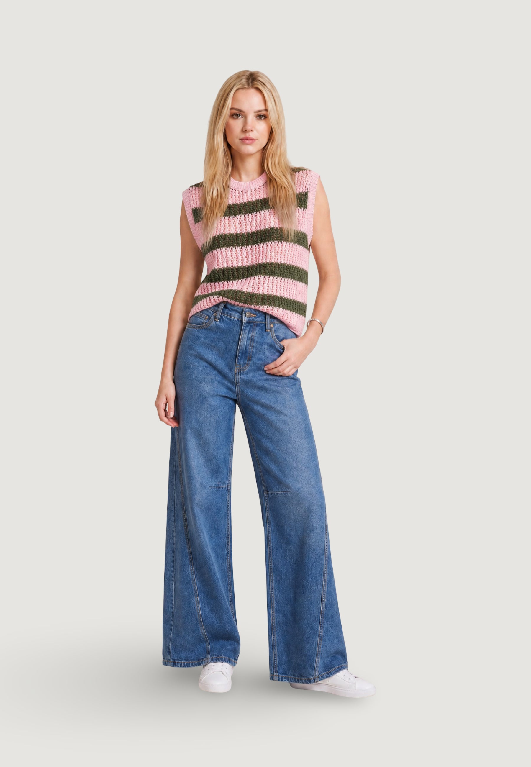Maglia gilet I am Canotta Cotone Rigata