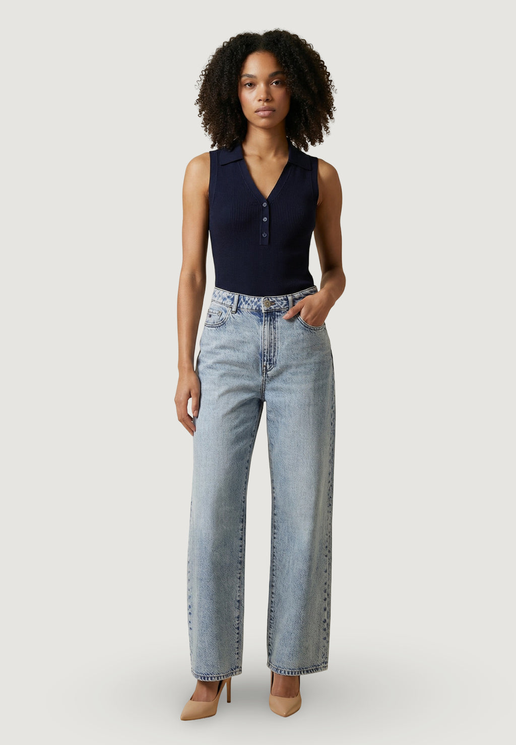 Maglia gilet Jacqueline de Yong Jdynanna S/L Collar Top Knt