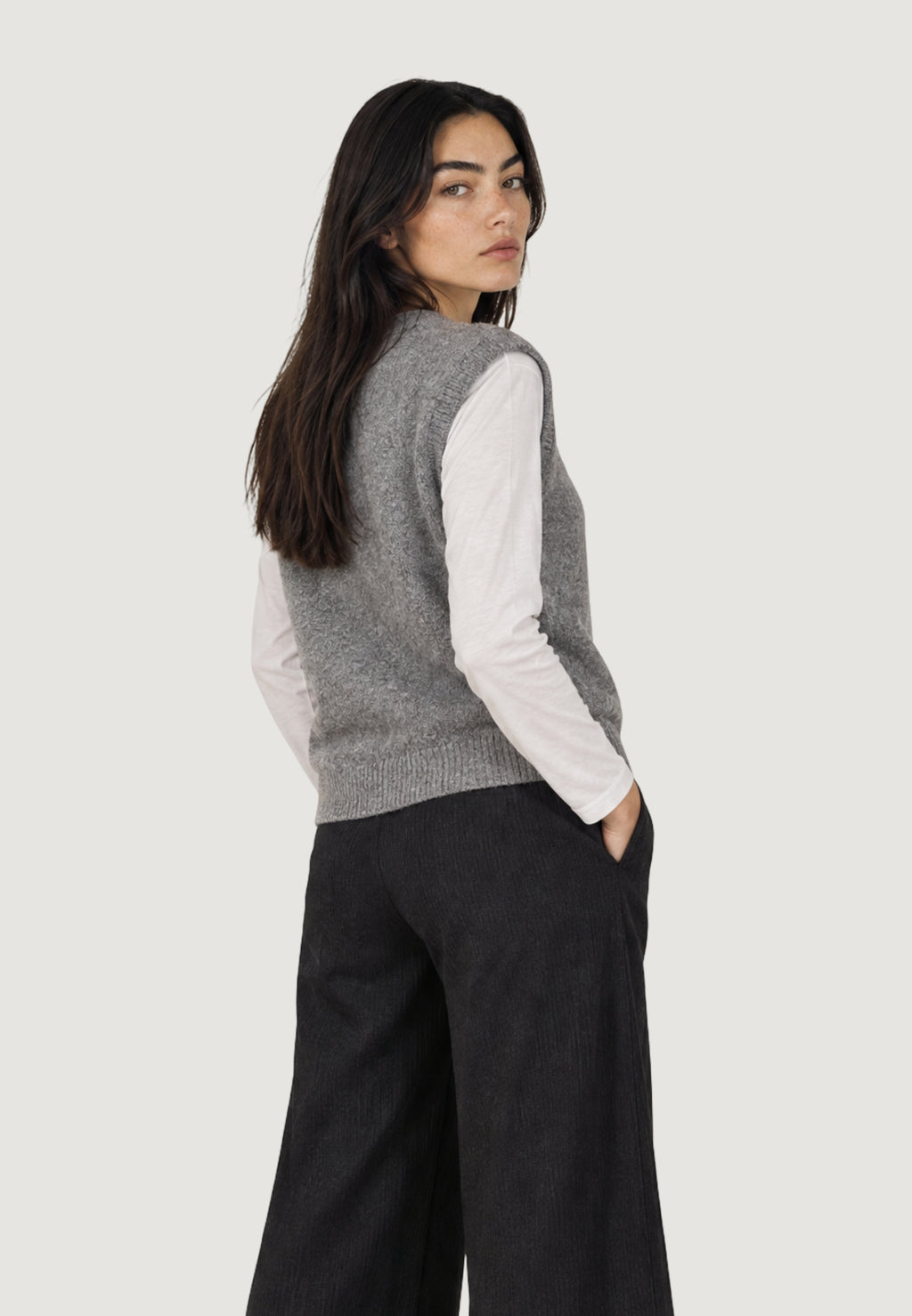 Vest sweater Jacqueline de Yong Jdybrilliant Life S/L Onebutton Vest Knt